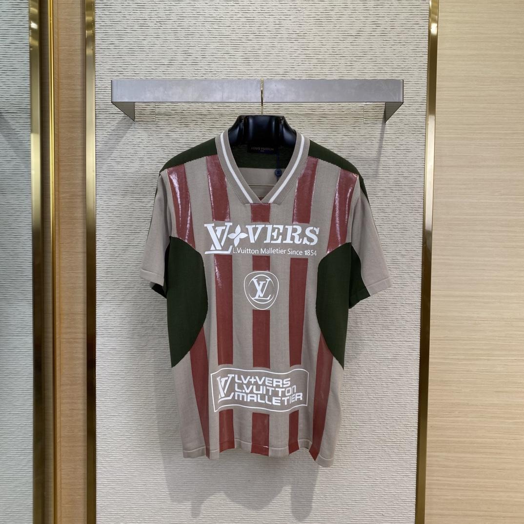 Louis Vuitton Intarsia Short-Sleeved V-Neck Top  1AHC44 - DopestKickz