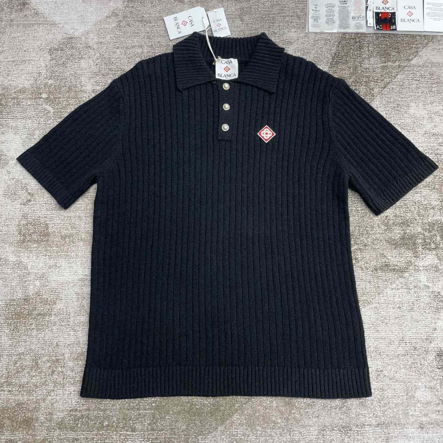 Casablanca Boucle Knit Polo Shirt   D0085 - DopestKickz