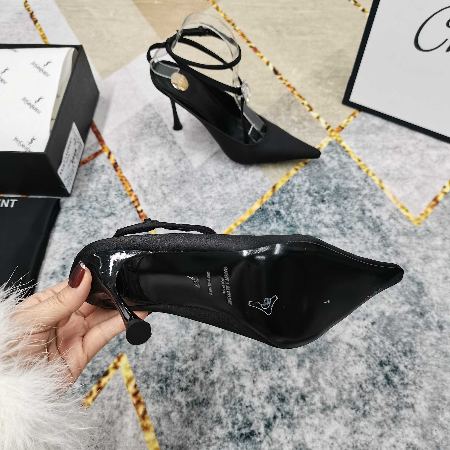 Saint Laurent Harlow Pumps In Satin Crepe And Crystals - DopestKickz