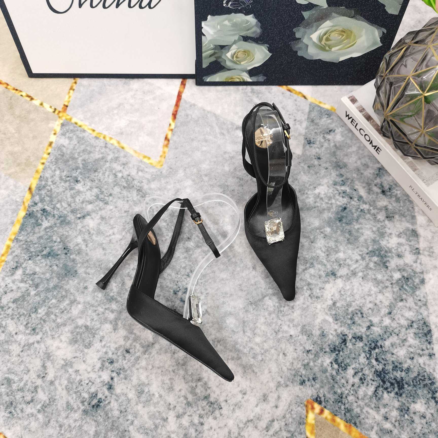 Saint Laurent Harlow Pumps In Satin Crepe And Crystals - DopestKickz