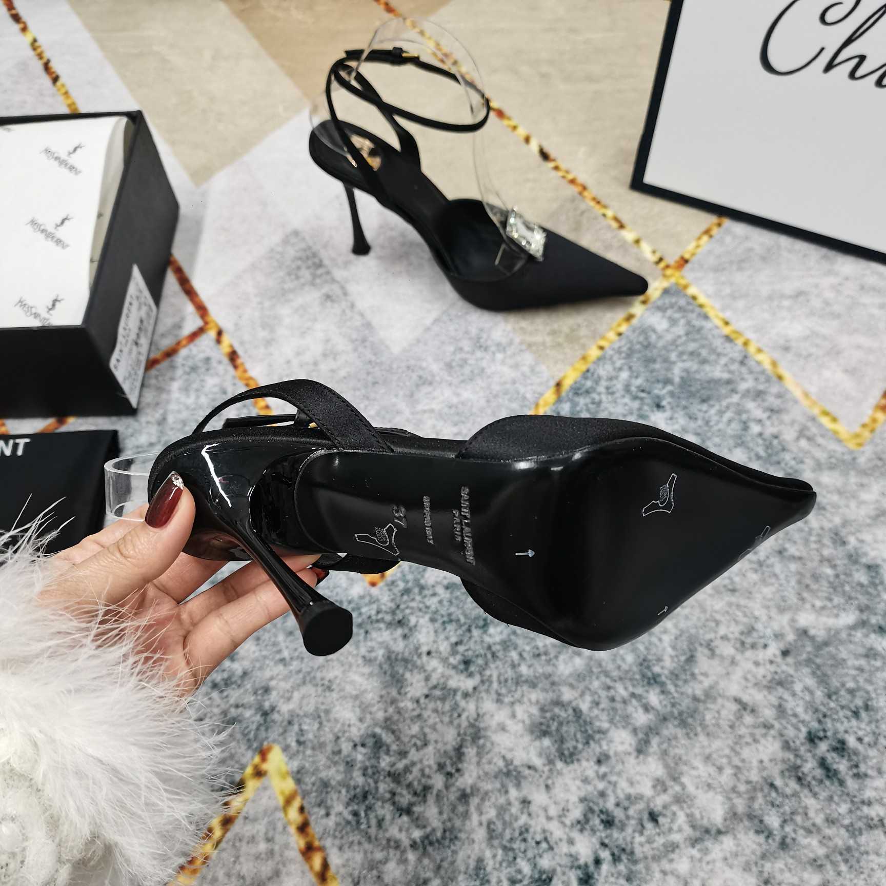 Saint Laurent Harlow Pumps In Satin Crepe And Crystals - DopestKickz