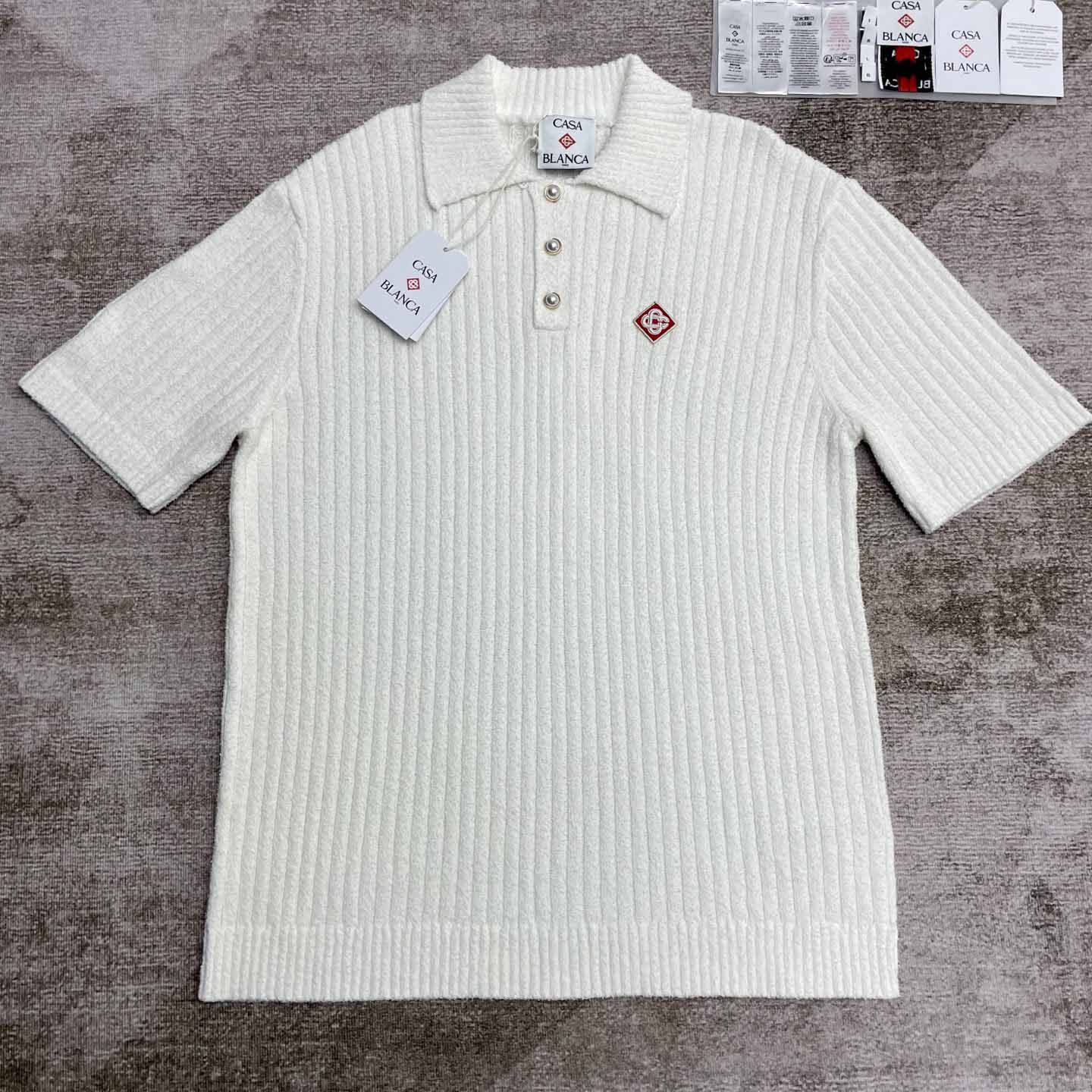 Casablanca Boucle Knit Polo Shirt   D0084 - DopestKickz