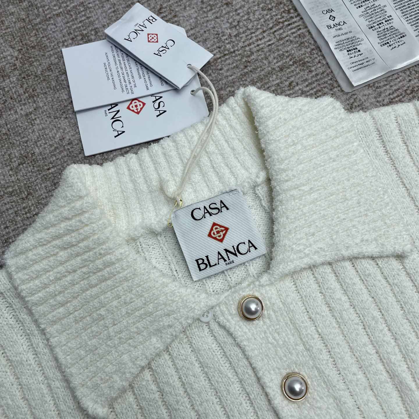 Casablanca Boucle Knit Polo Shirt   D0084 - DopestKickz