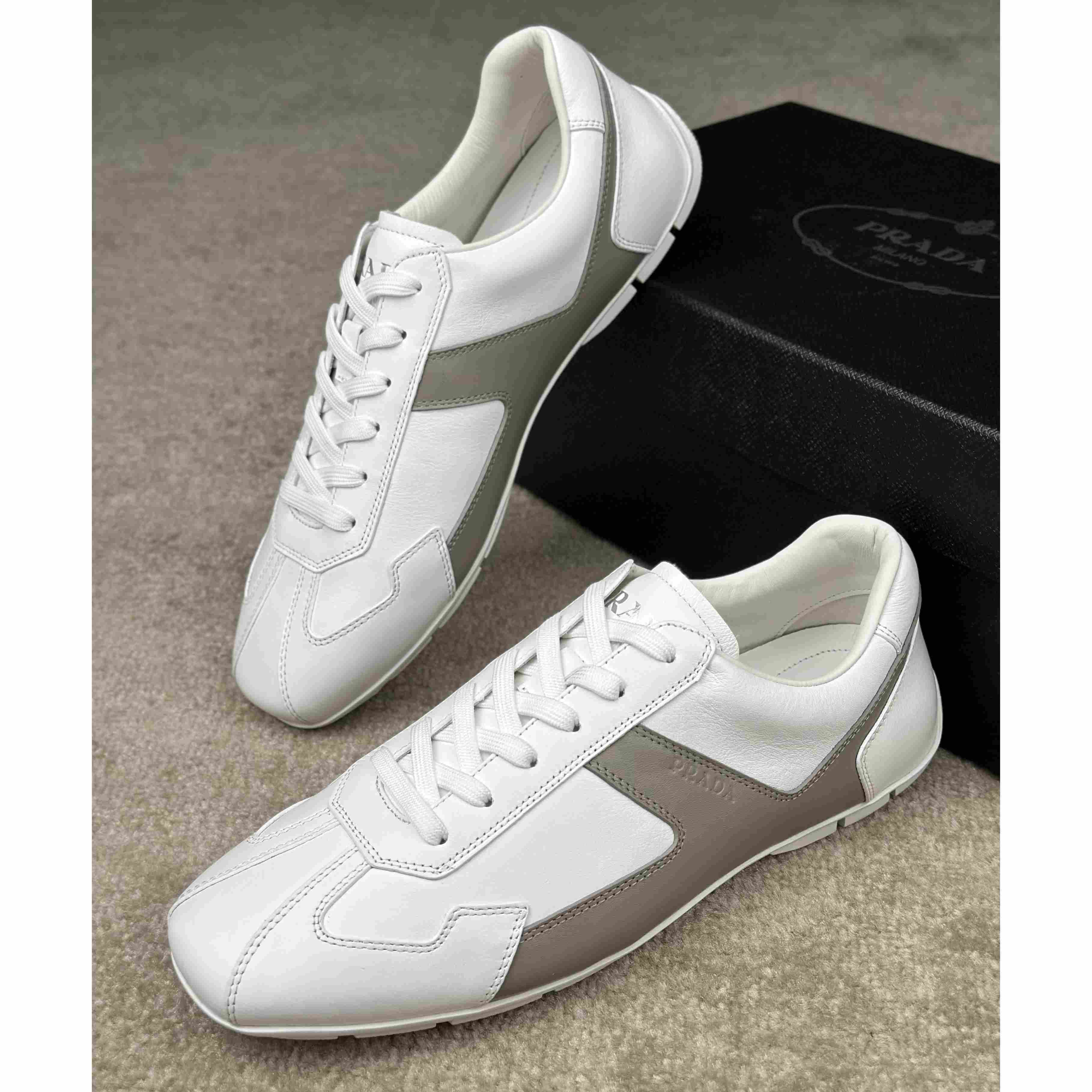 Prada Leather Male Sneaker - DopestKickz