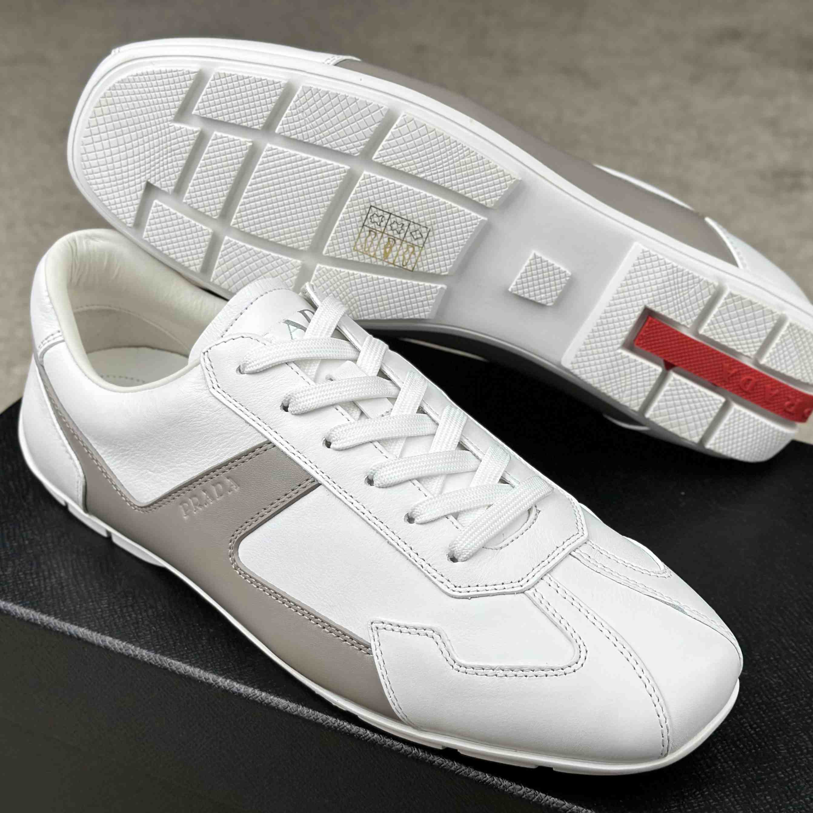 Prada Leather Male Sneaker - DopestKickz