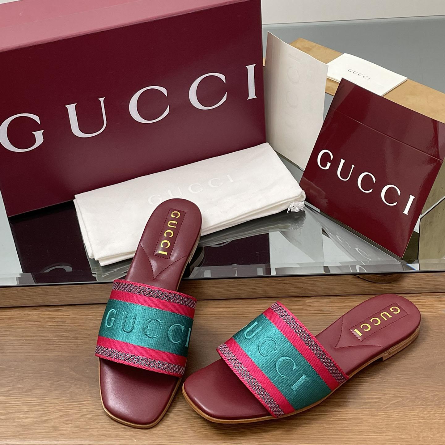 Gucci Women's Slide Sandal With Web - DopestKickz