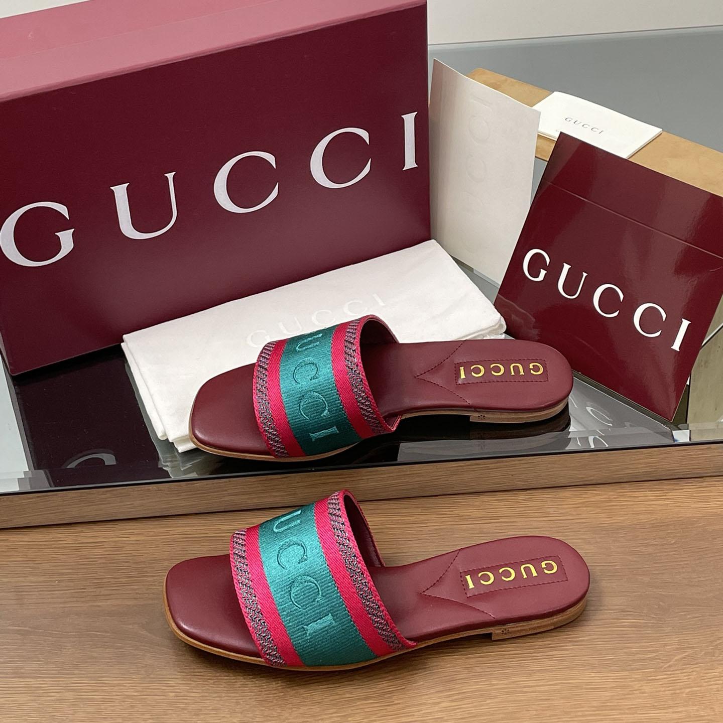 Gucci Women's Slide Sandal With Web - DopestKickz