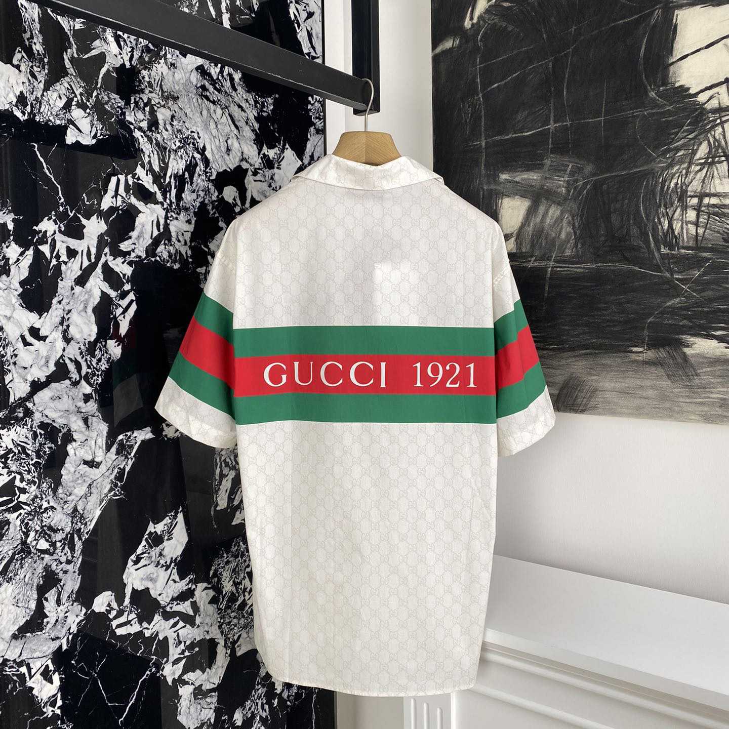 Gucci GG Web-print Cotton Shirt - DopestKickz