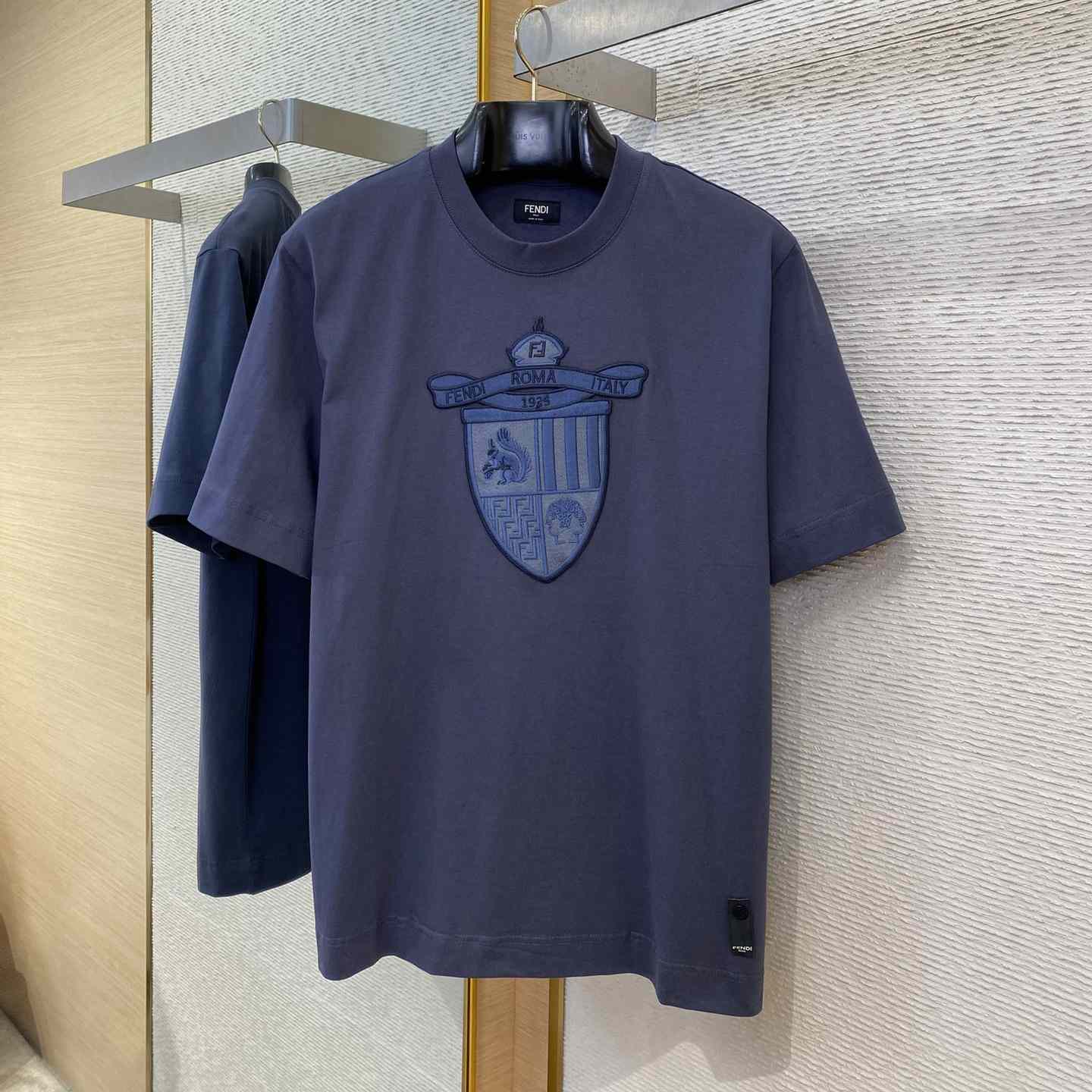 Fendi Navy Blue Cotton T-shirt - DopestKickz