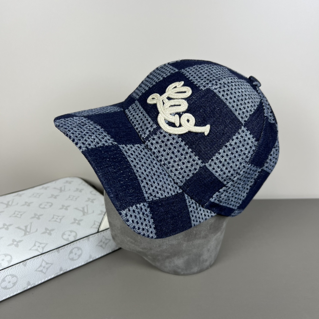 Louis Vuitton Damier 3D Denim Cap - DopestKickz