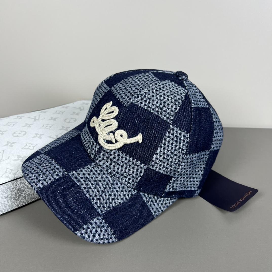 Louis Vuitton Damier 3D Denim Cap - DopestKickz