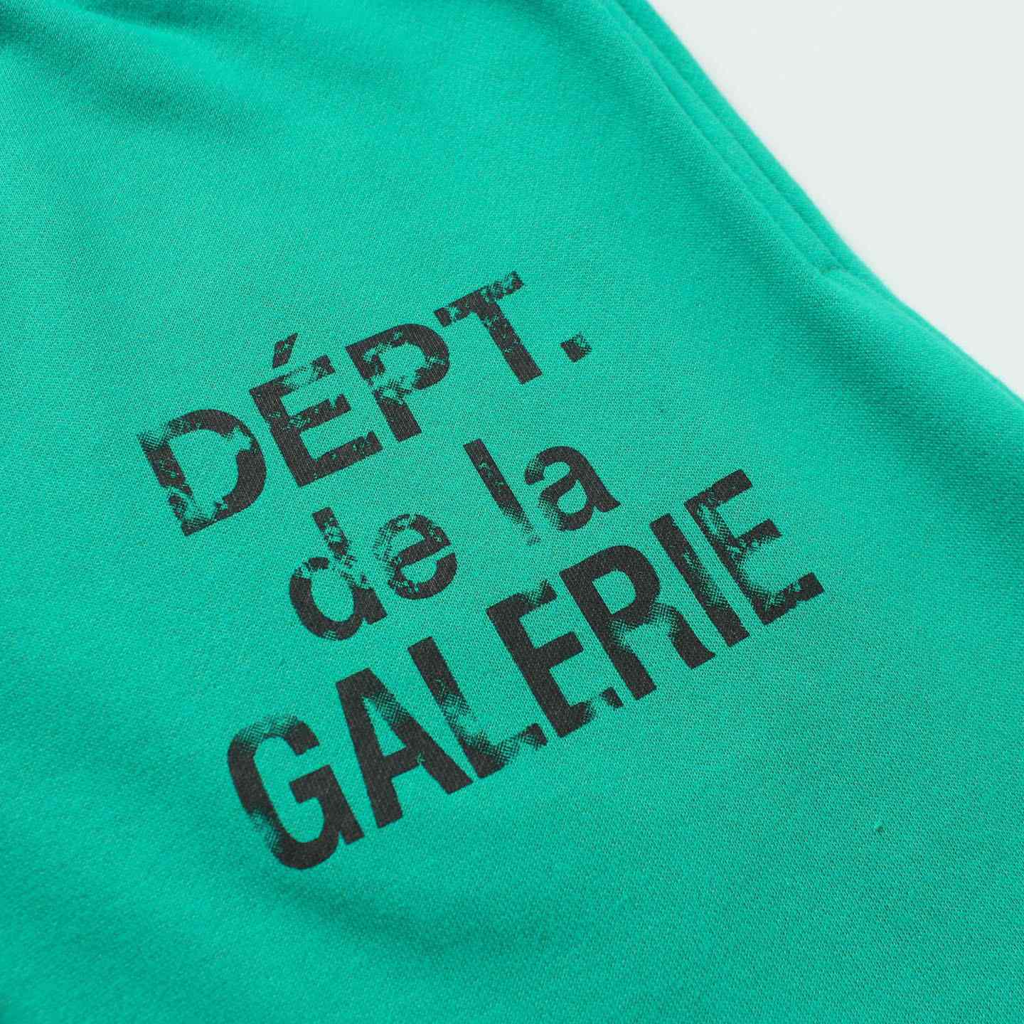 Gallery Dept. Flared Denim-Panelled Logo-Print Cotton-Jersey Sweatpants - DopestKickz