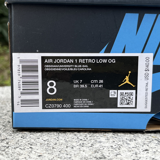 Air Jordan 1 Low “Obsidian” Sneaker   CZ0790-400  - DopestKickz