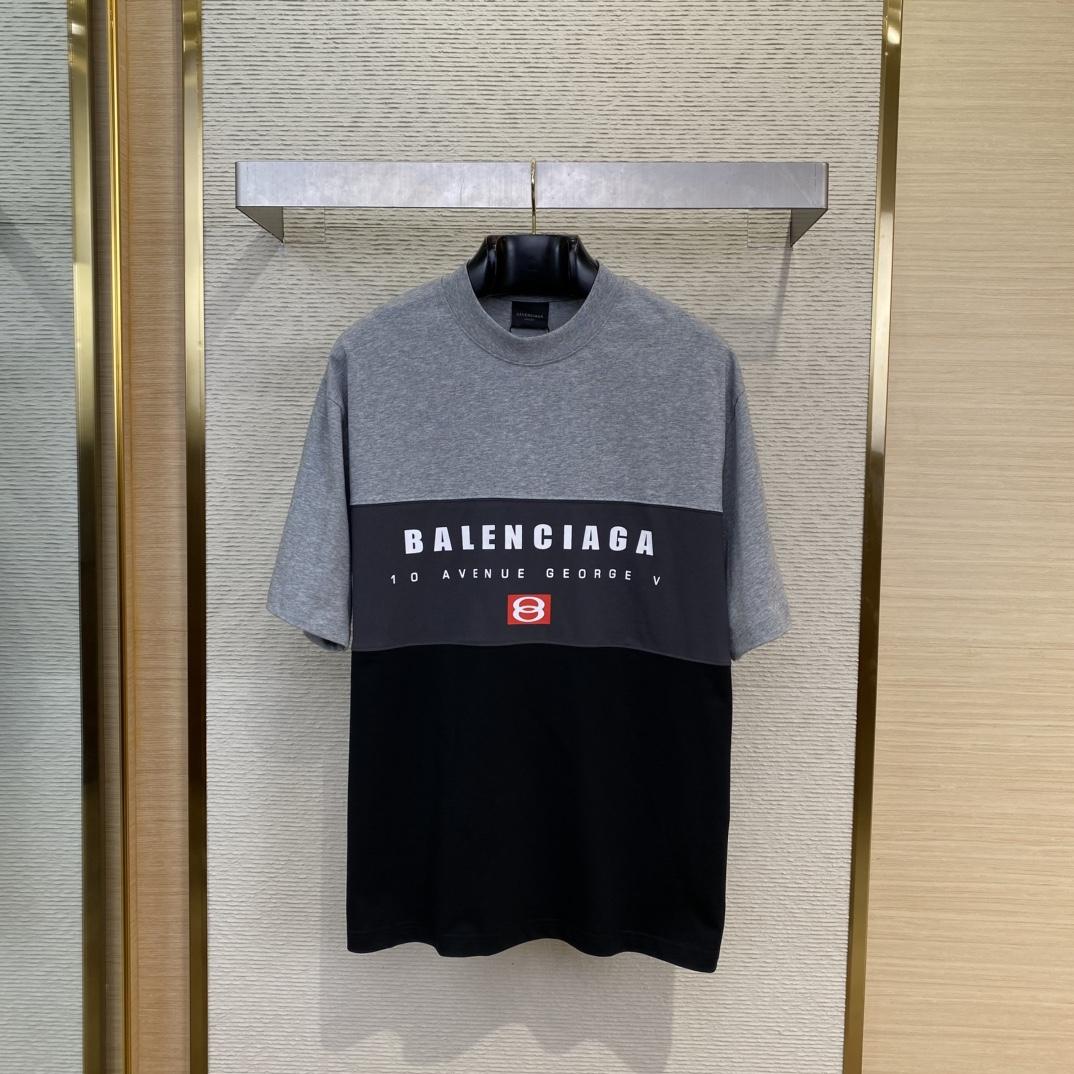 Balenciaga Unity Sport T-Shirt Large Fit In Grey And Dark Navy Dry Jersey - DopestKickz