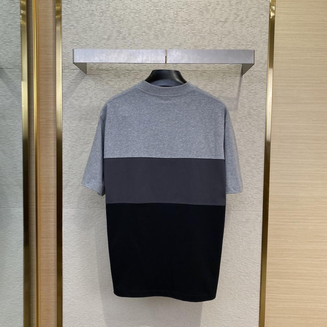 Balenciaga Unity Sport T-Shirt Large Fit In Grey And Dark Navy Dry Jersey - DopestKickz