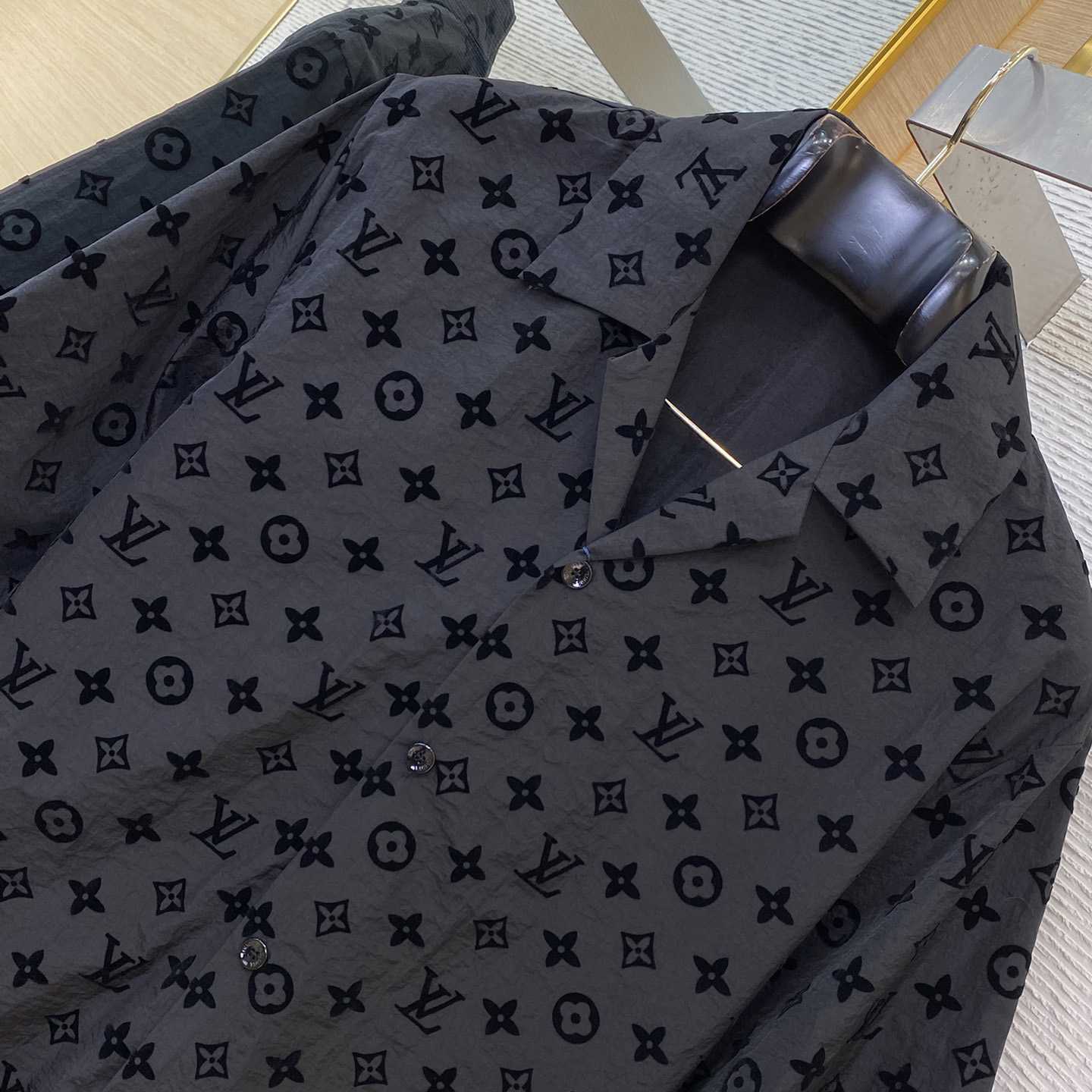 Louis Vuitton Flocked  Monogram Short-Sleeved Shirt - DopestKickz
