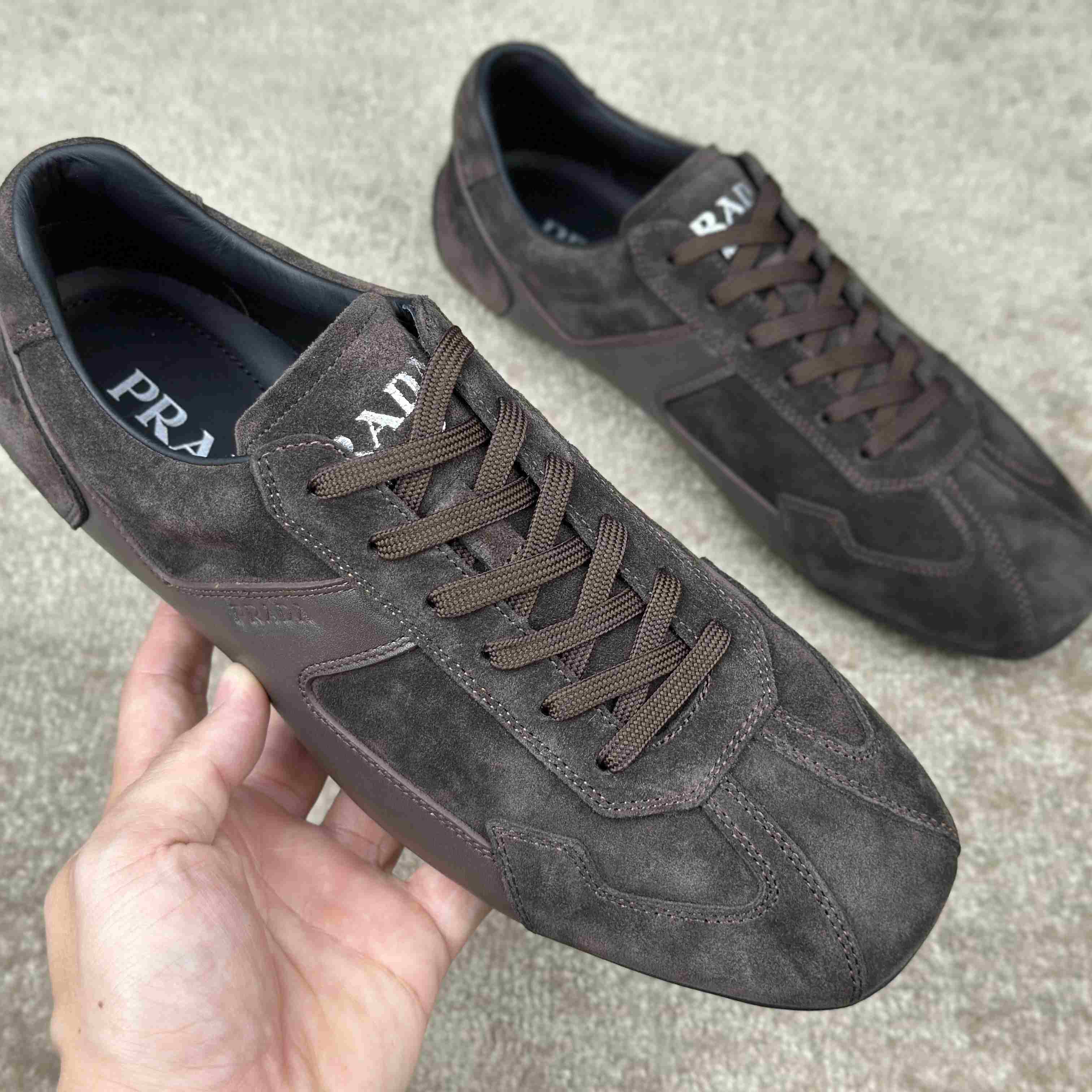 Prada Leather Male Sneaker - DopestKickz