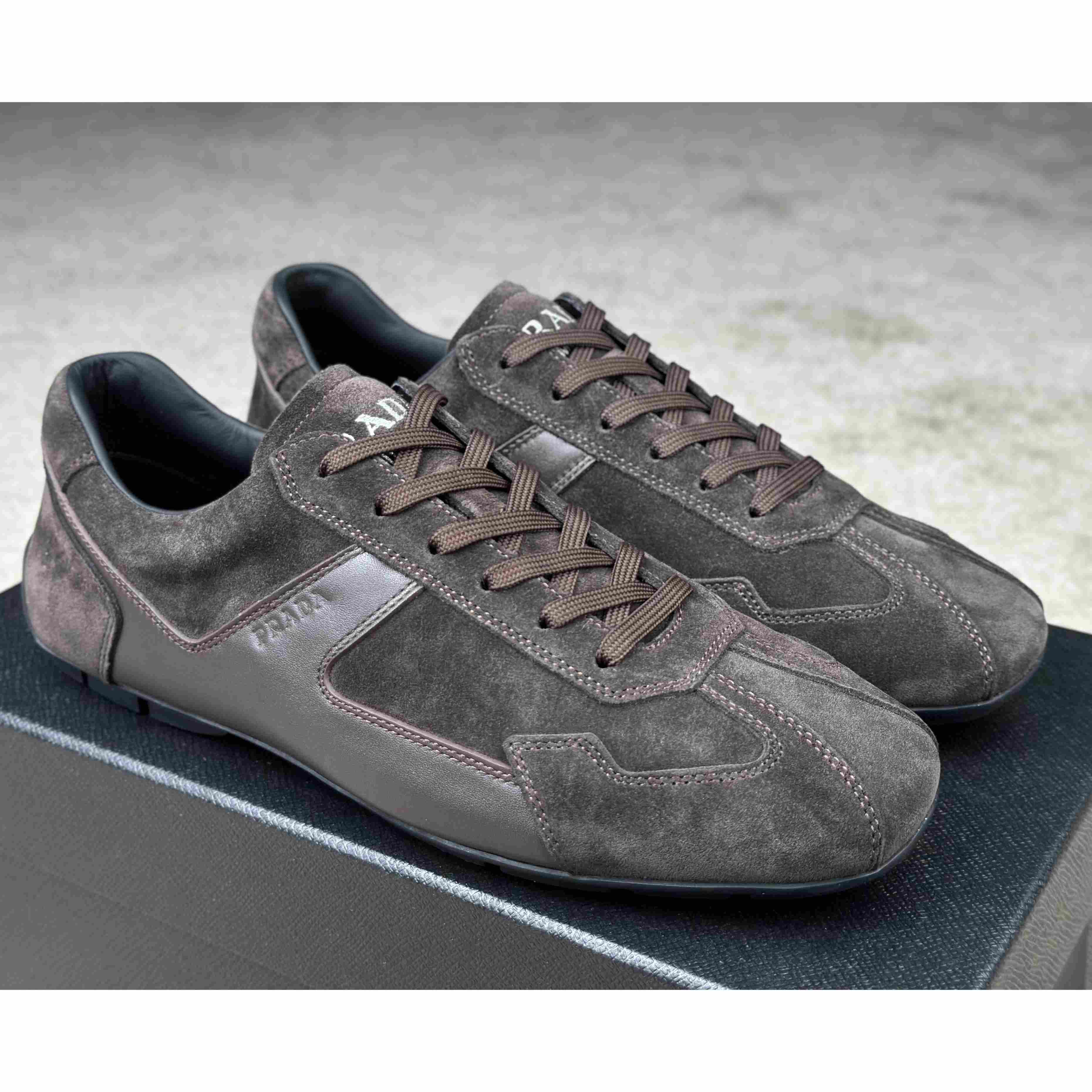 Prada Leather Male Sneaker - DopestKickz