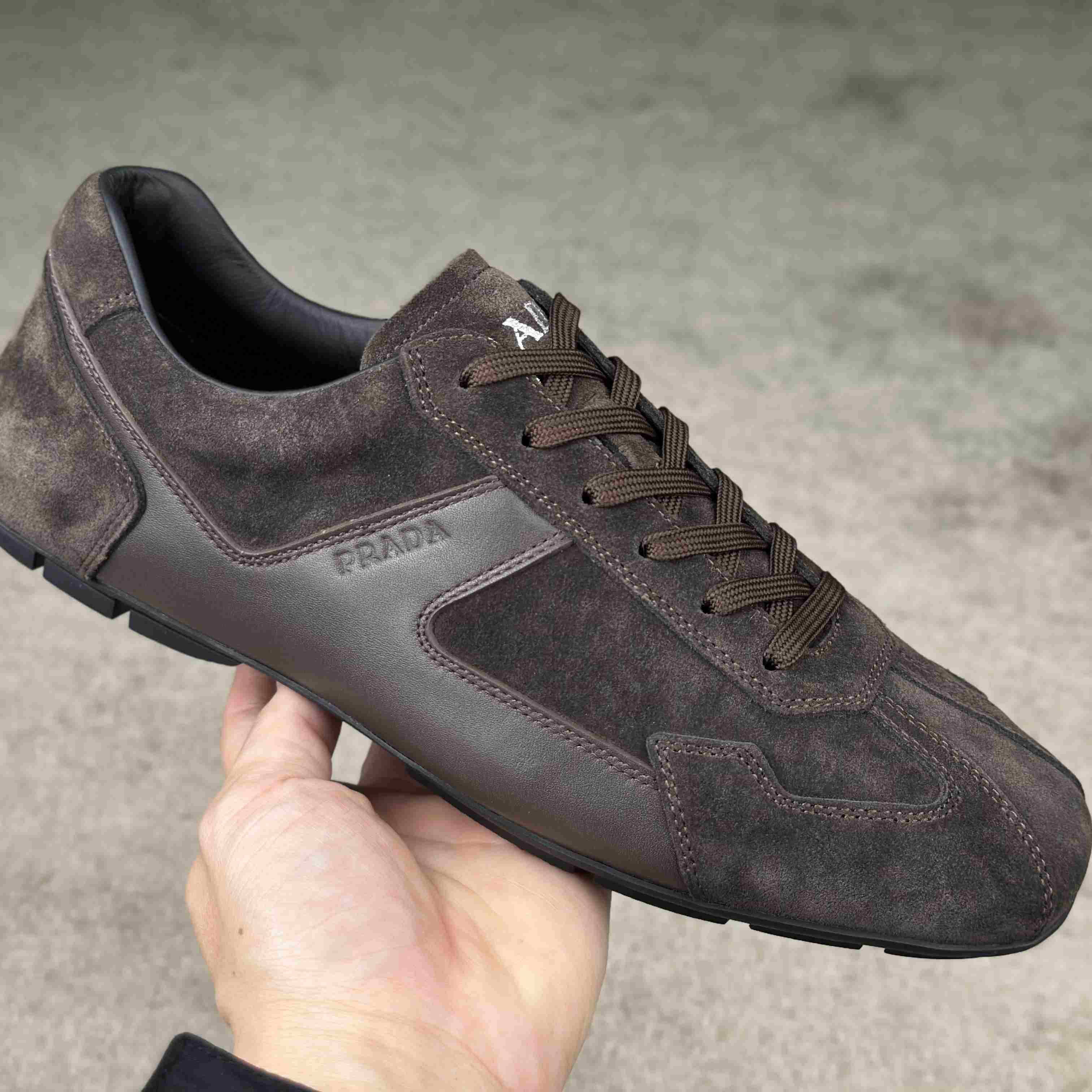 Prada Leather Male Sneaker - DopestKickz