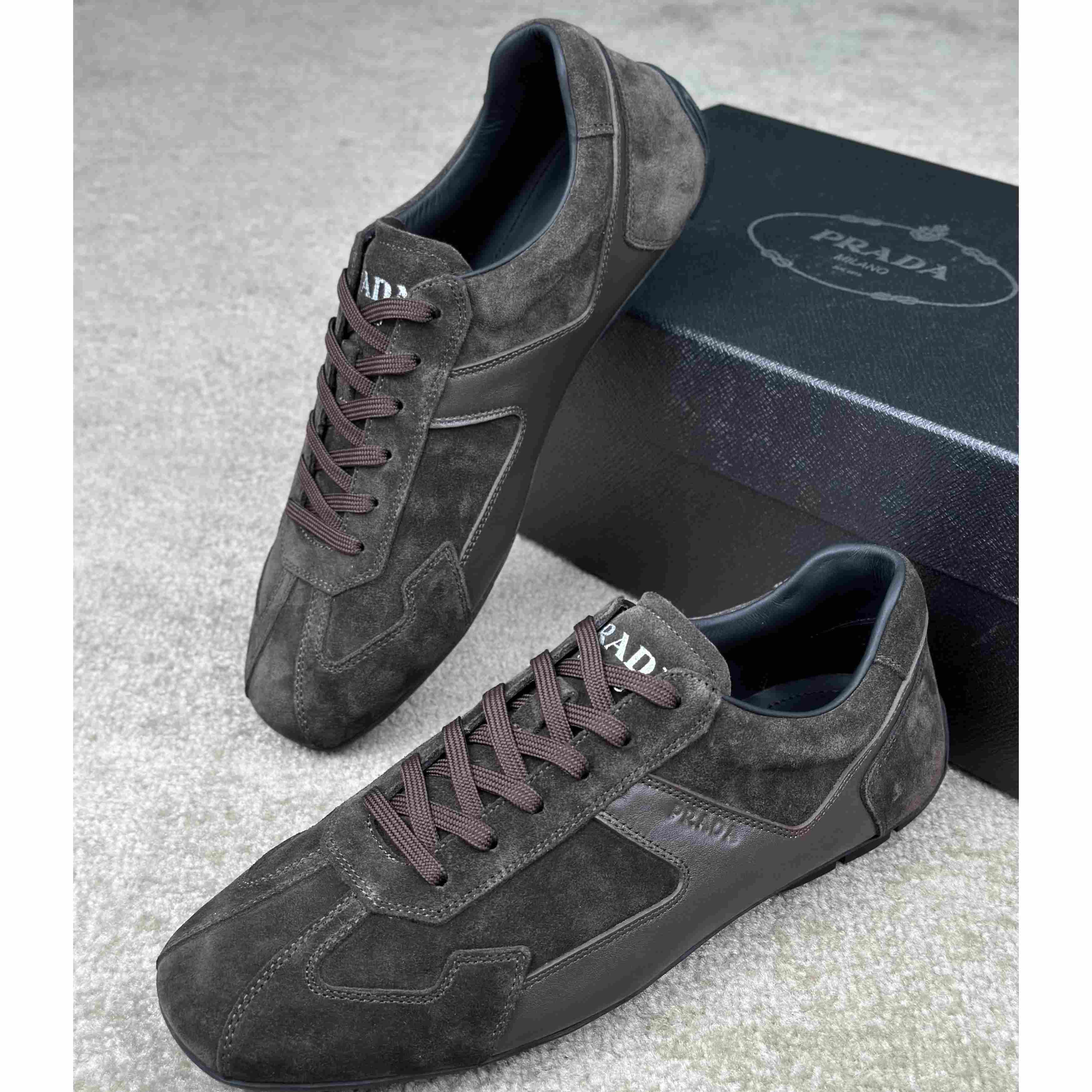 Prada Leather Male Sneaker - DopestKickz