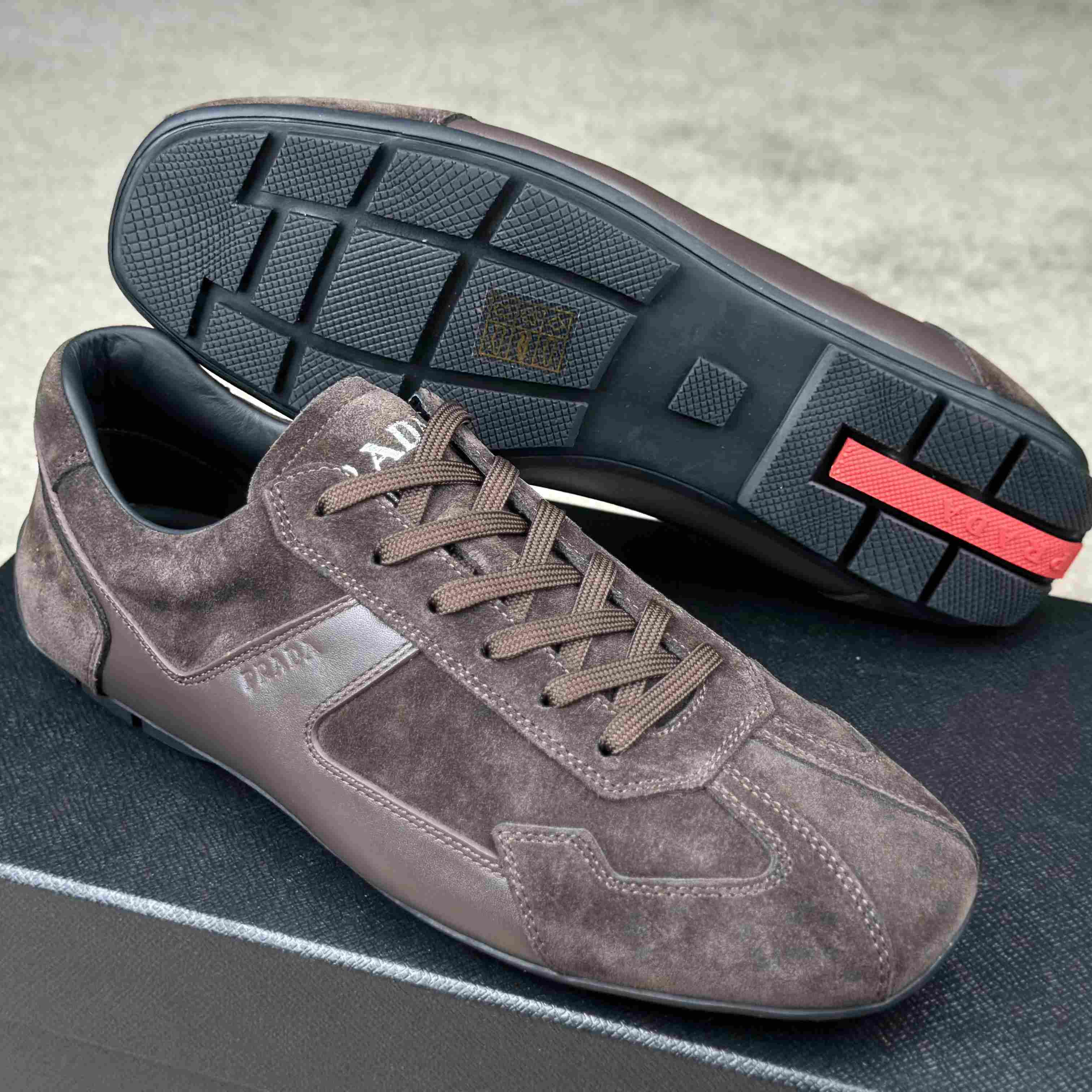 Prada Leather Male Sneaker - DopestKickz