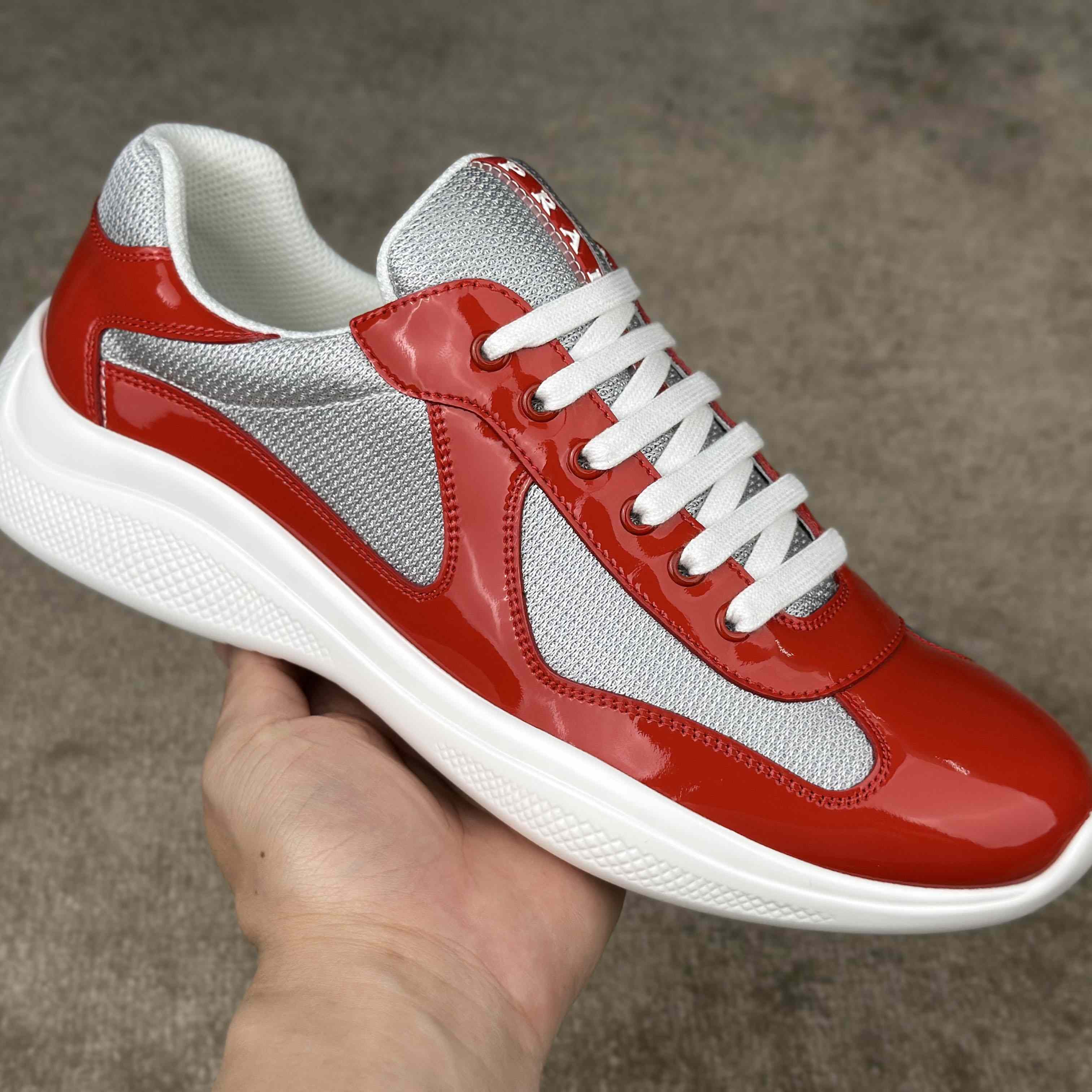 Prada Patent Leather And Technical Fabric Prada America's Cup Sneakers - DopestKickz