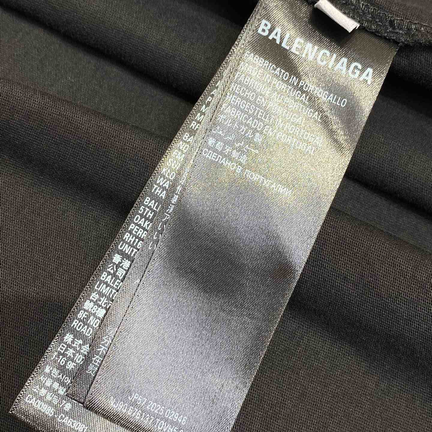 Balenciaga Men's Blue Logo T-shirt - DopestKickz