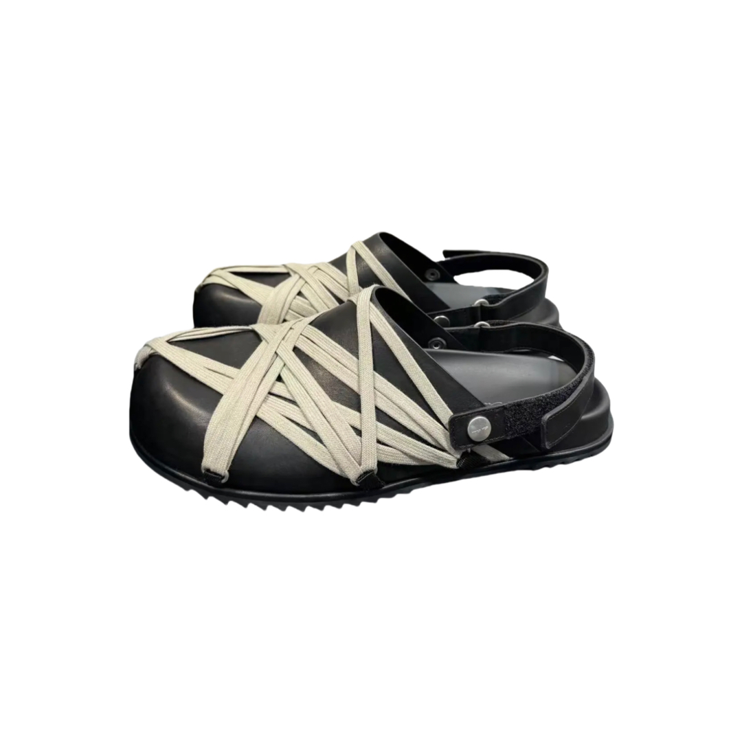 Rick Owens Hollywood Megalaced Mule Granola 'Black' - DopestKickz