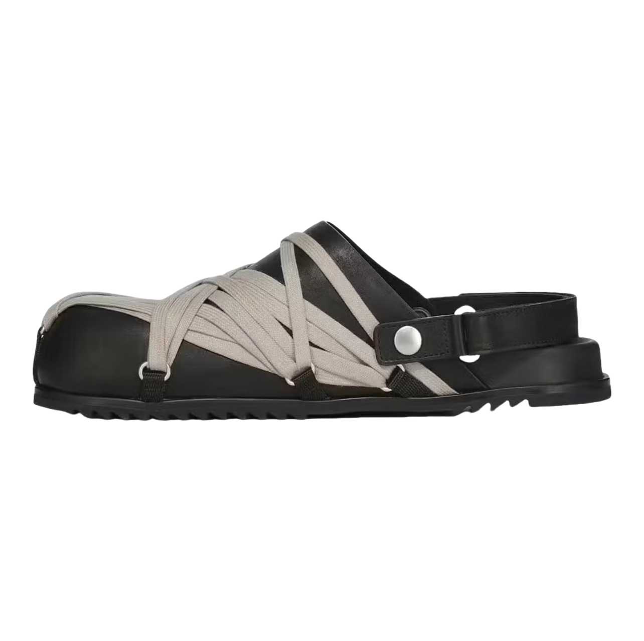Rick Owens Hollywood Megalaced Mule Granola 'Black' - DopestKickz