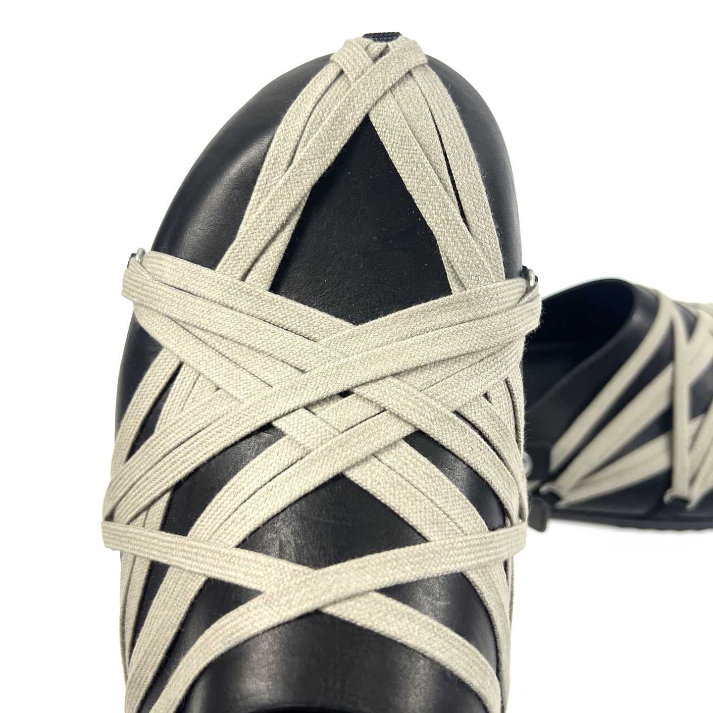 Rick Owens Hollywood Megalaced Mule Granola 'Black' - DopestKickz