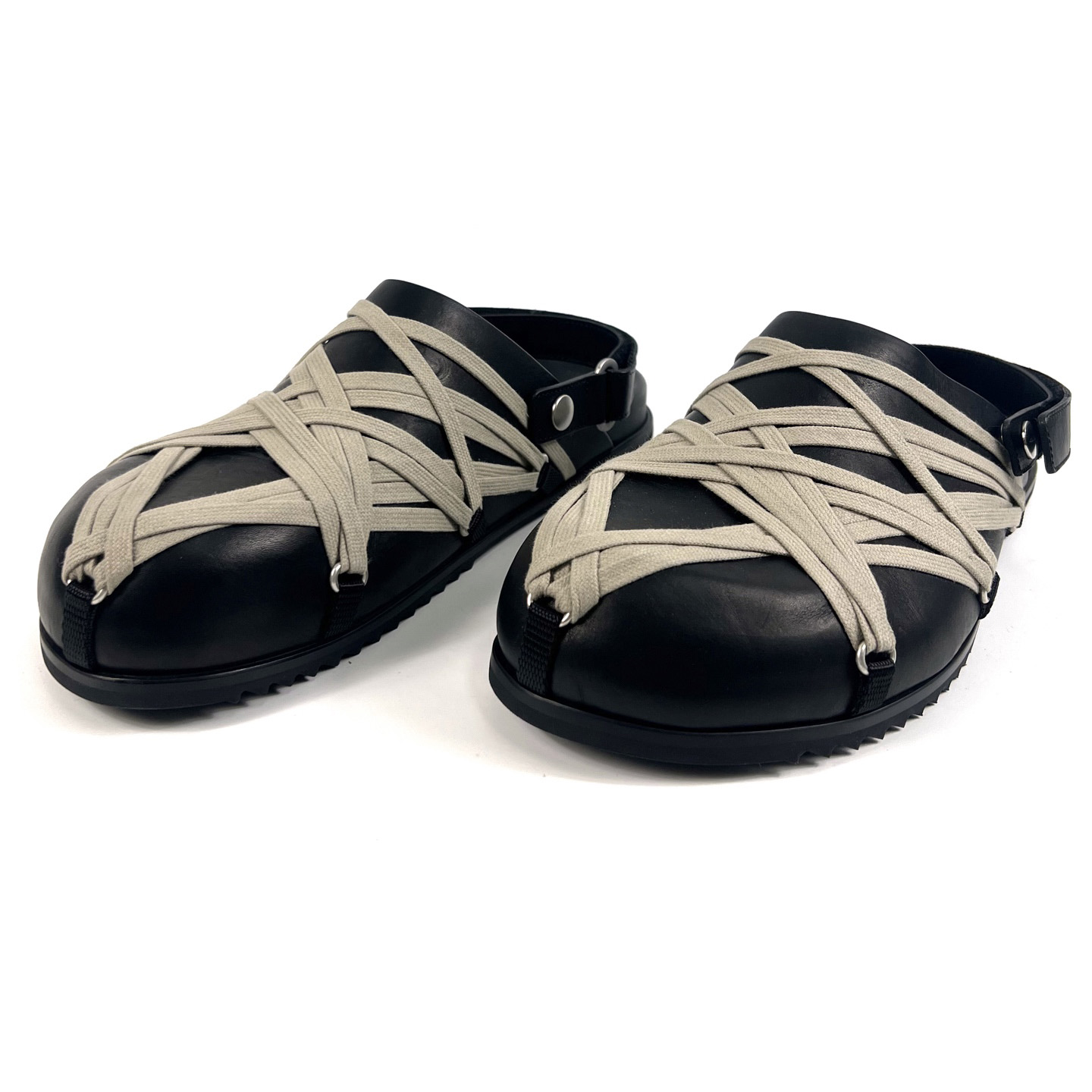 Rick Owens Hollywood Megalaced Mule Granola 'Black' - DopestKickz