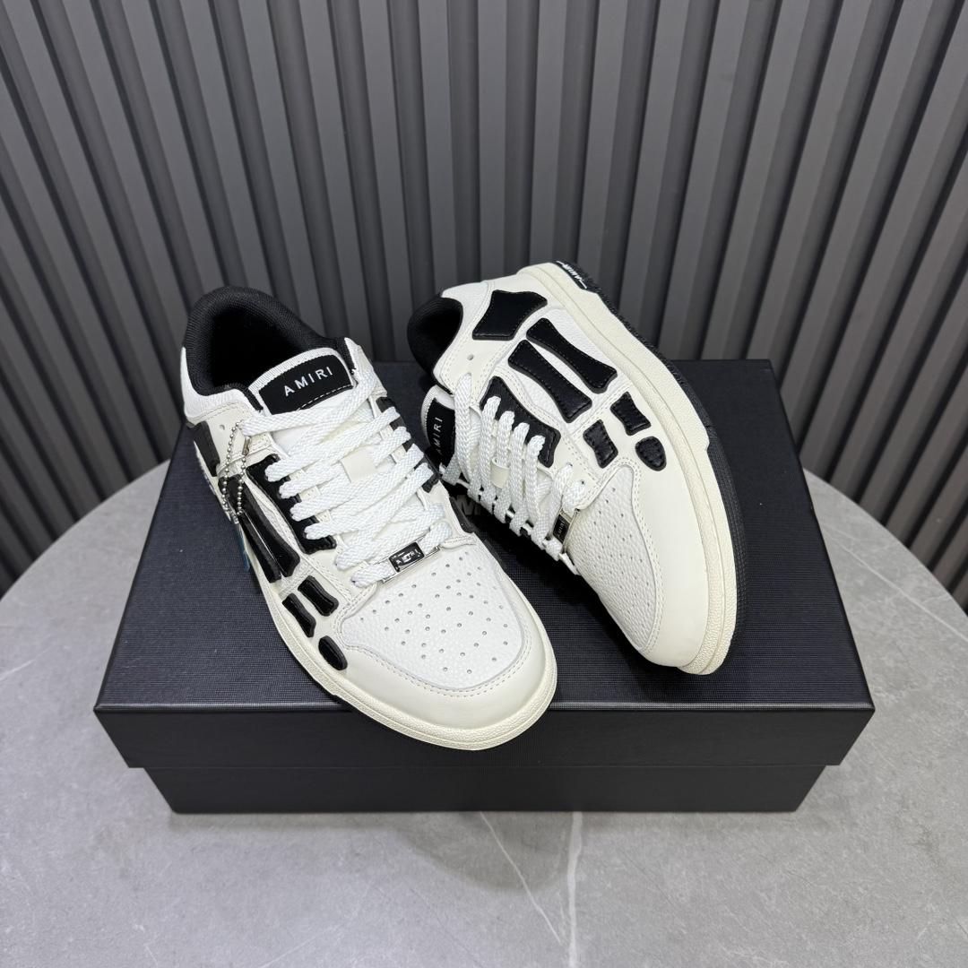Amiri Skel-Top Low Sneaker White/Black - DopestKickz