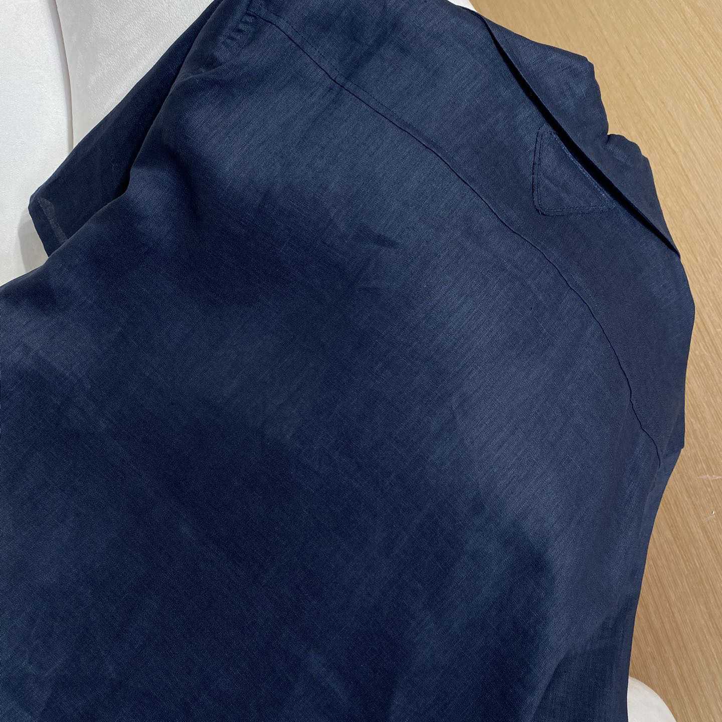 Prada Triangle-logo Cuban-collar Linen Shirt - DopestKickz