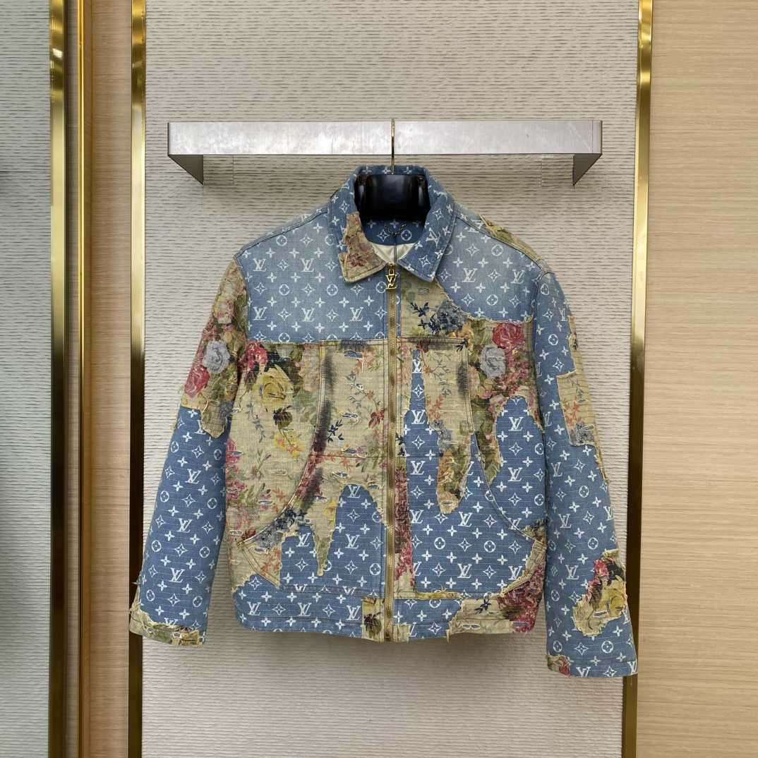 Louis Vuitton Destroyed Workwear Denim Jacket  1AAGQG - DopestKickz