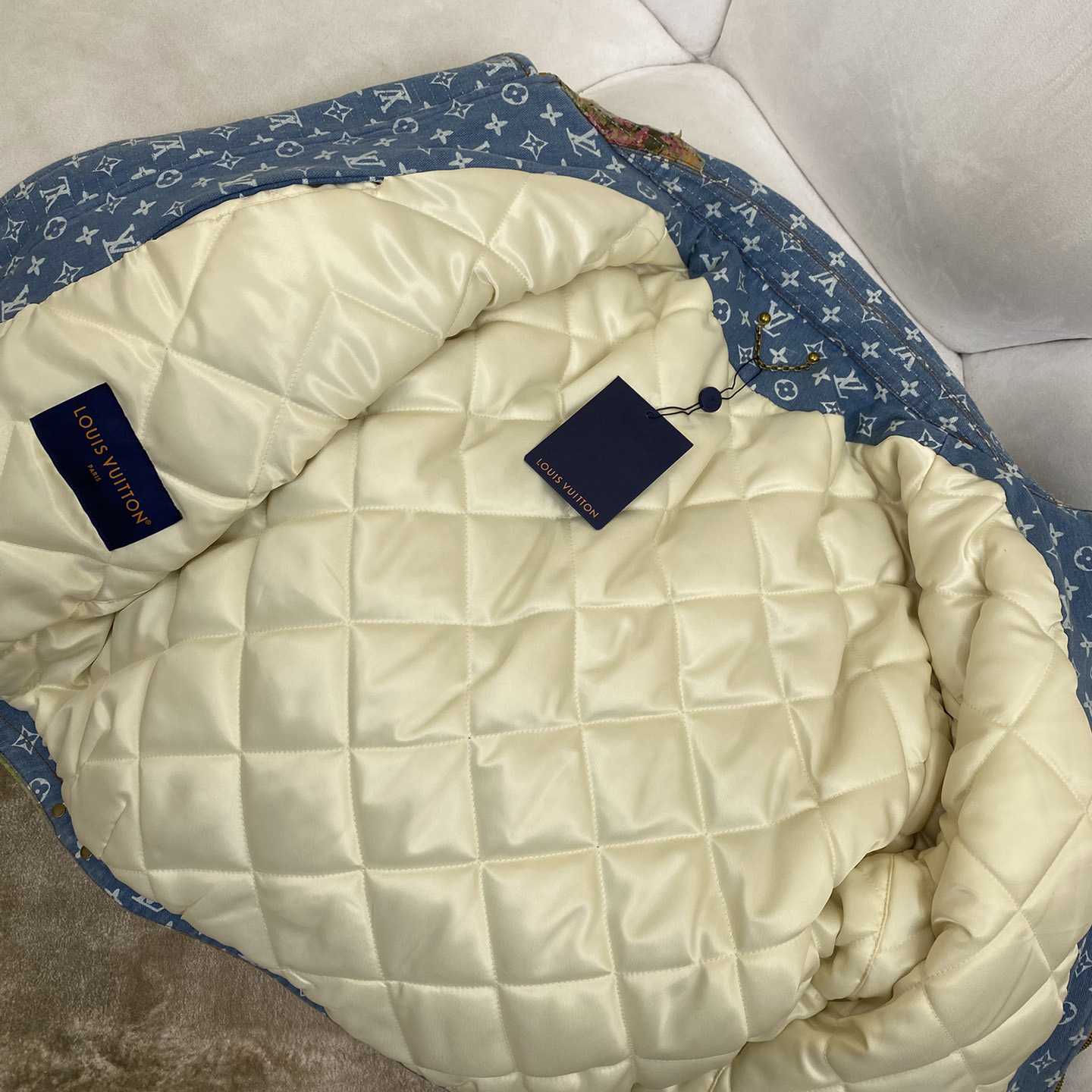 Louis Vuitton Destroyed Workwear Denim Jacket  1AAGQG - DopestKickz