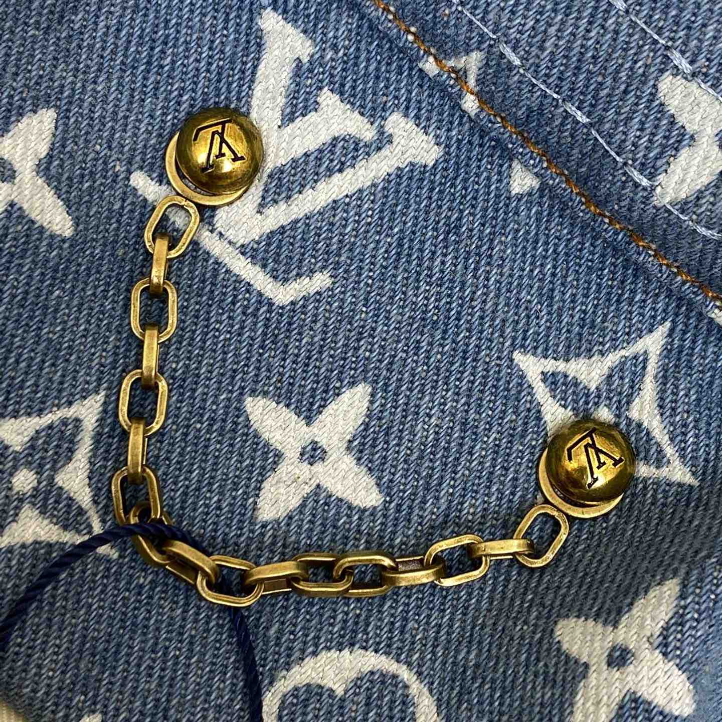 Louis Vuitton Destroyed Workwear Denim Jacket  1AAGQG - DopestKickz