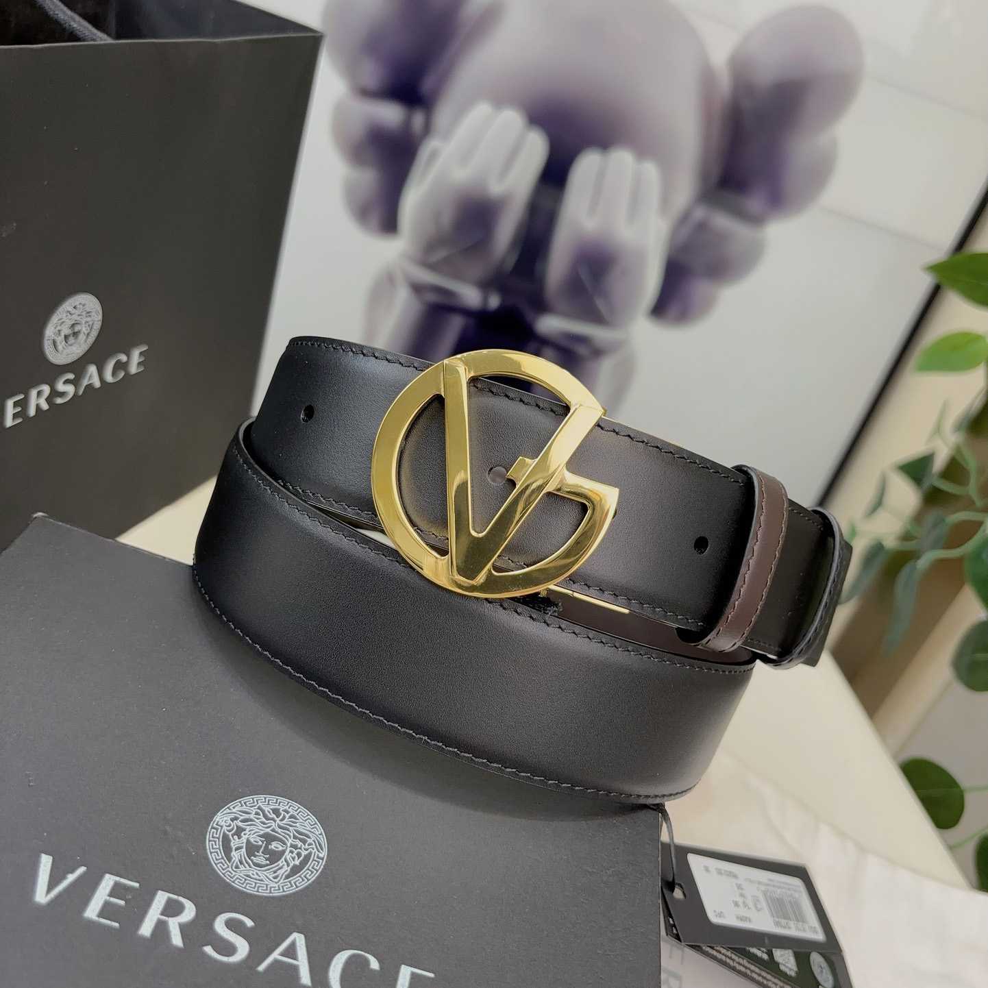 Versace Leather Belt   40mm - DopestKickz