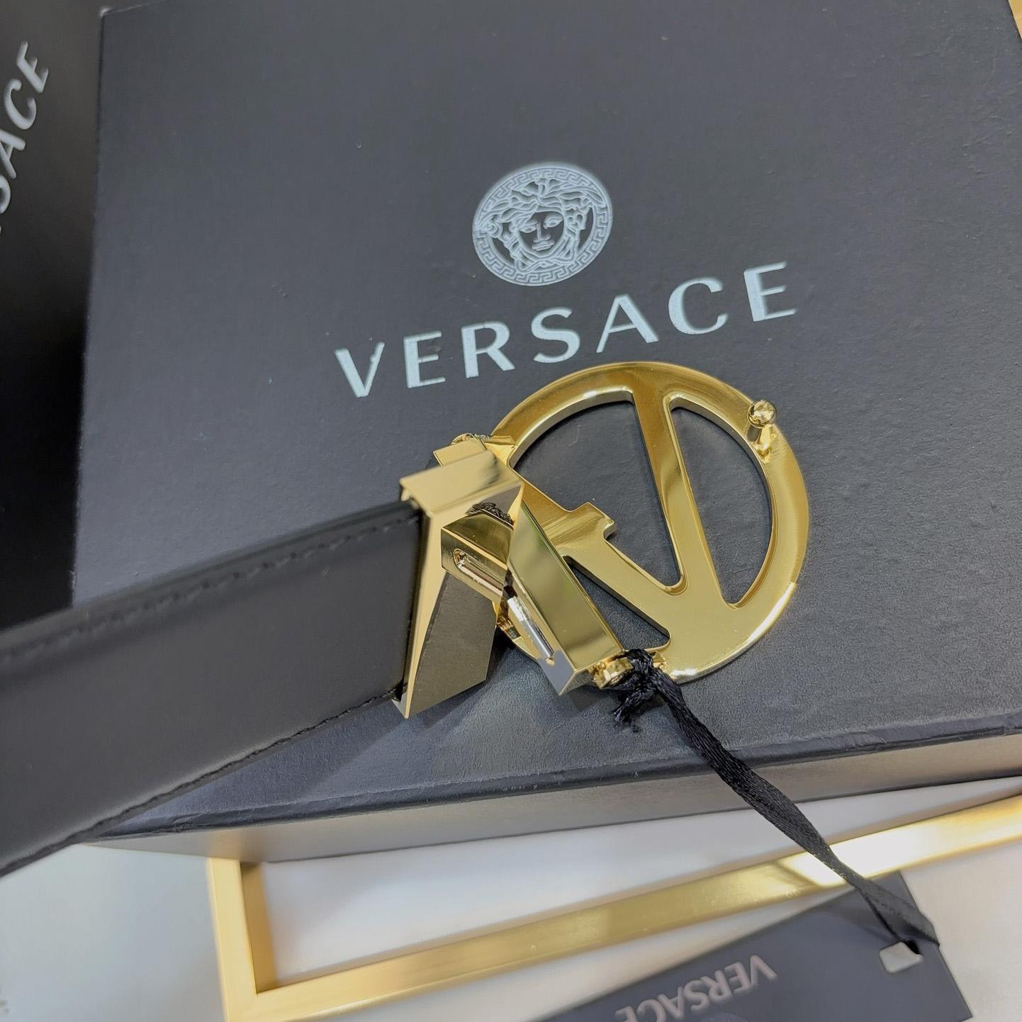 Versace Leather Belt   40mm - DopestKickz