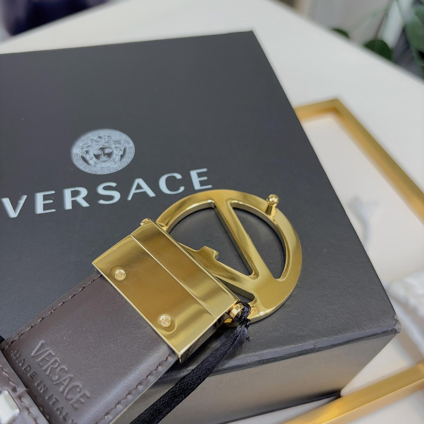 Versace Leather Belt   40mm - DopestKickz