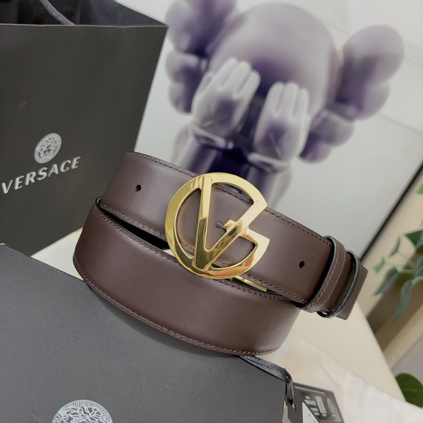 Versace Leather Belt   40mm - DopestKickz