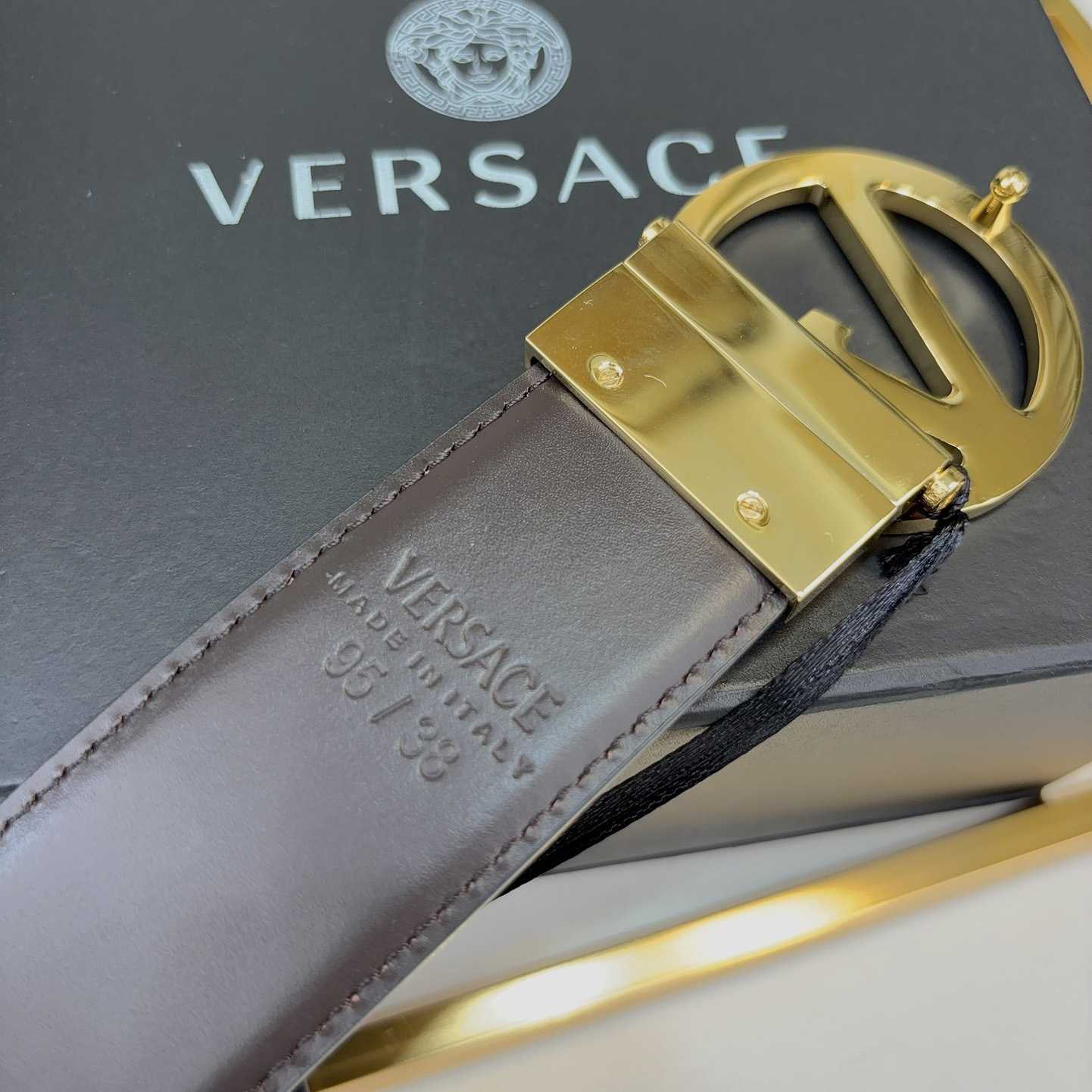 Versace Leather Belt   40mm - DopestKickz