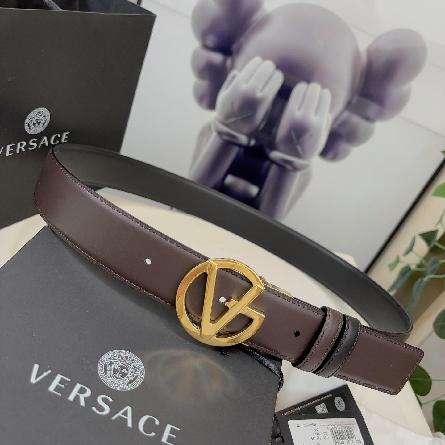 Versace Leather Belt   40mm - DopestKickz