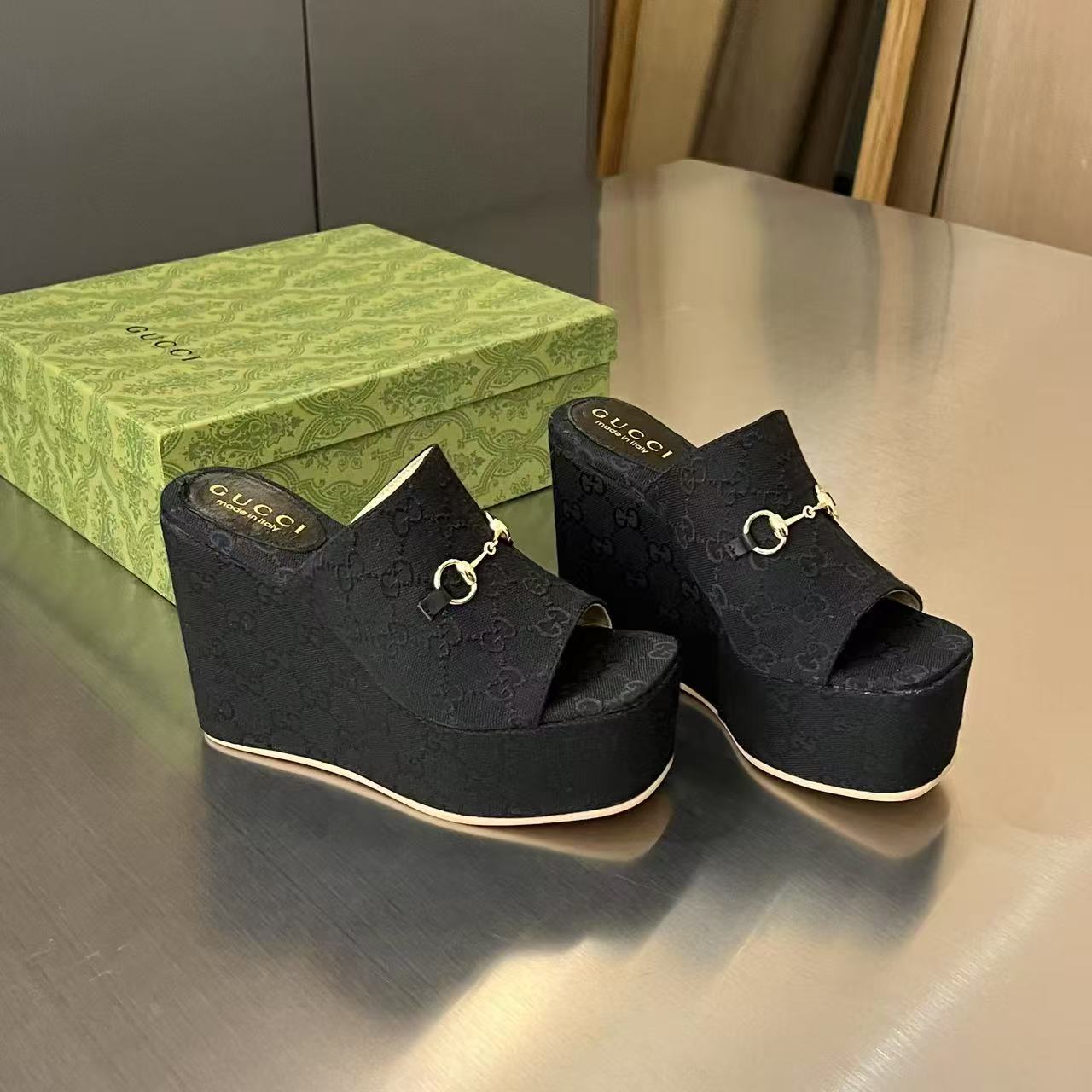 Gucci Women's Wedge Sandal With Horsebit - DopestKickz