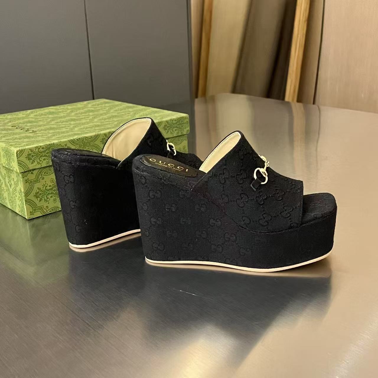 Gucci Women's Wedge Sandal With Horsebit - DopestKickz