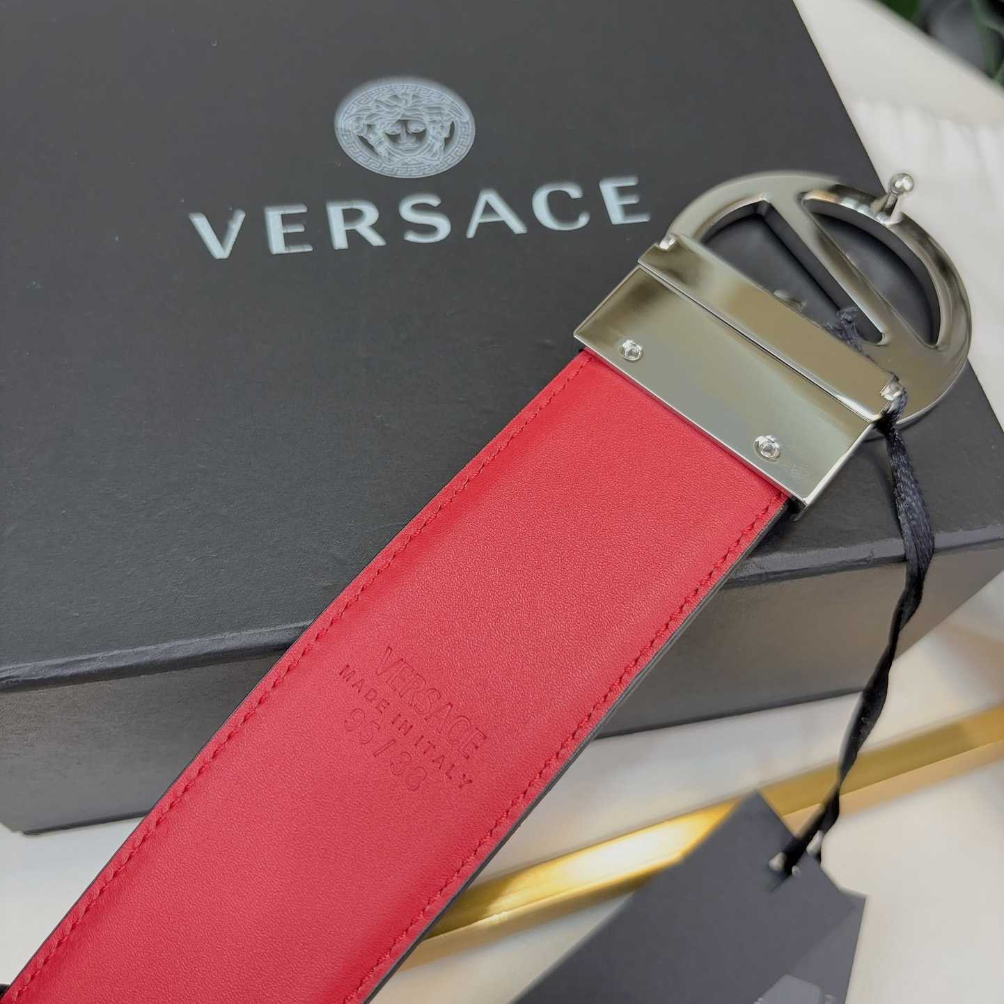 Versace Leather Belt   40mm - DopestKickz