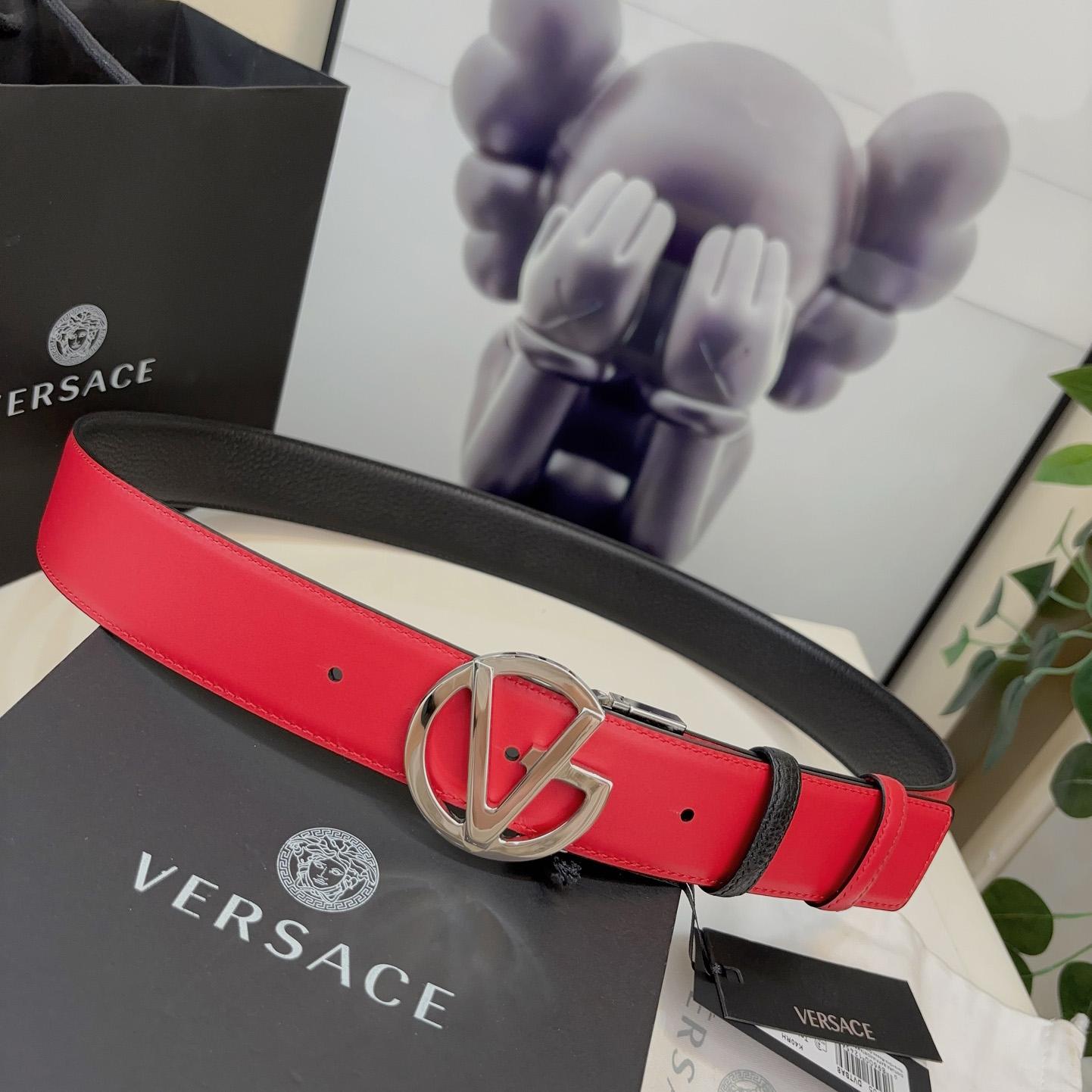 Versace Leather Belt   40mm - DopestKickz