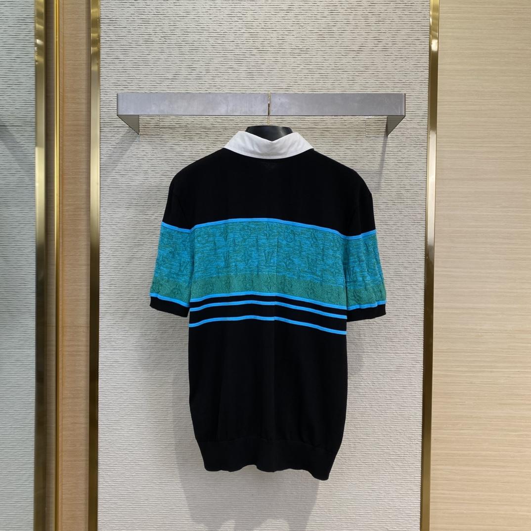 Louis Vuitton Iridescent Jacquard Short-Sleeved Polo   1AGTM - DopestKickz