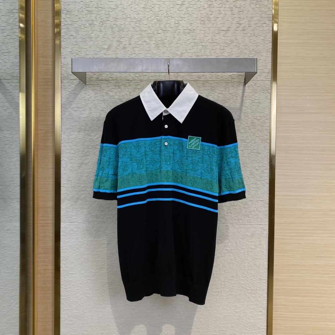 Louis Vuitton Iridescent Jacquard Short-Sleeved Polo   1AGTM - DopestKickz
