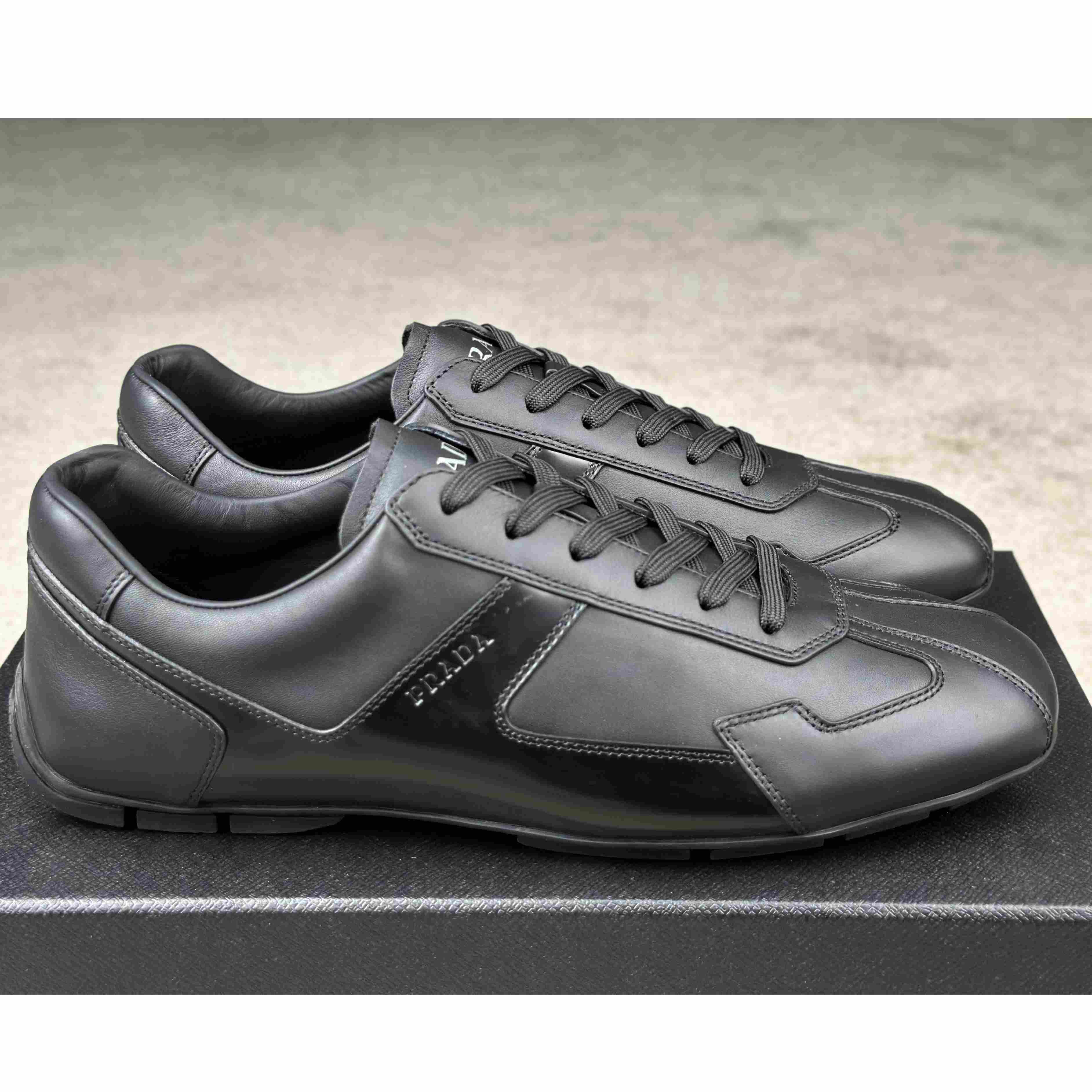 Prada Leather Male Sneaker - DopestKickz