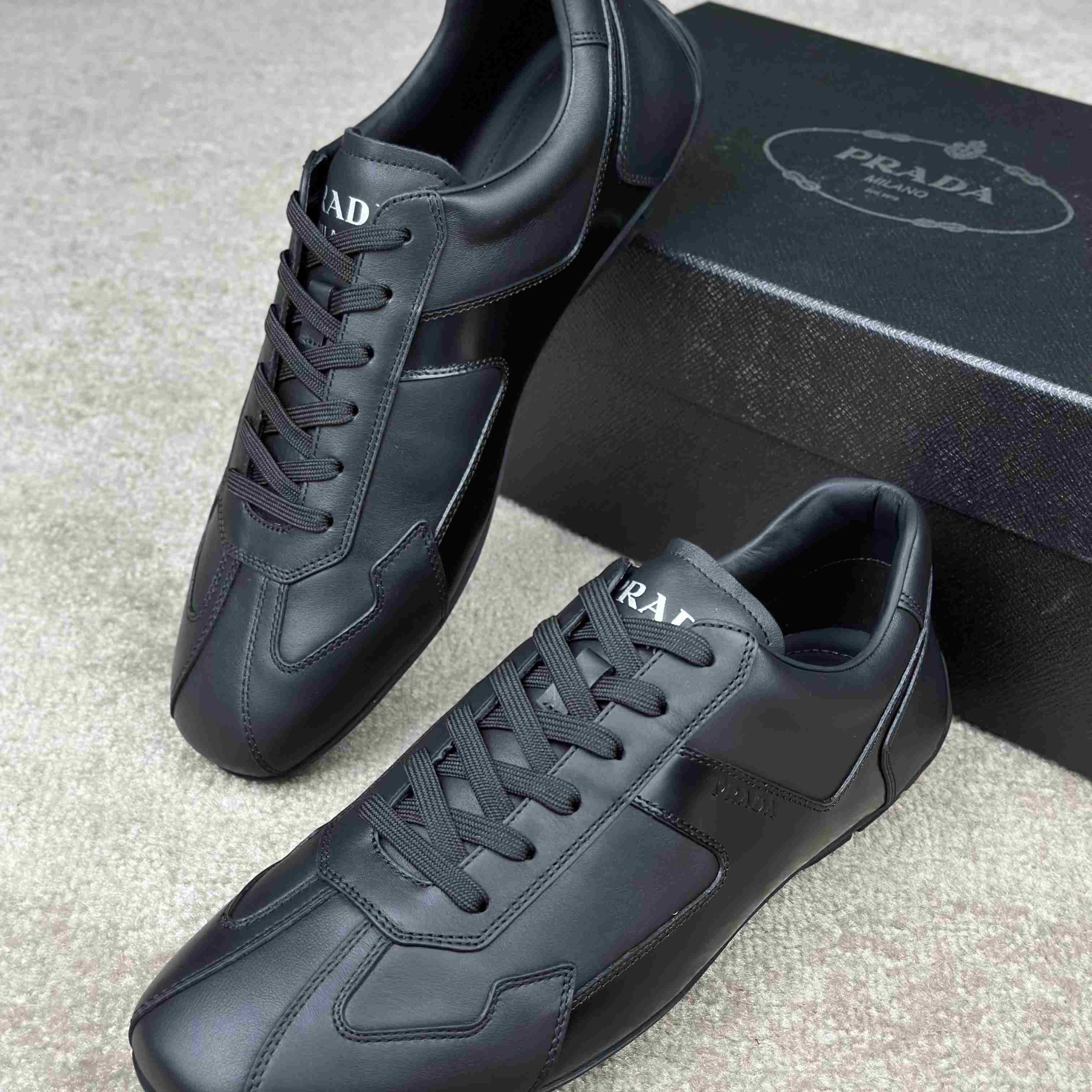 Prada Leather Male Sneaker - DopestKickz